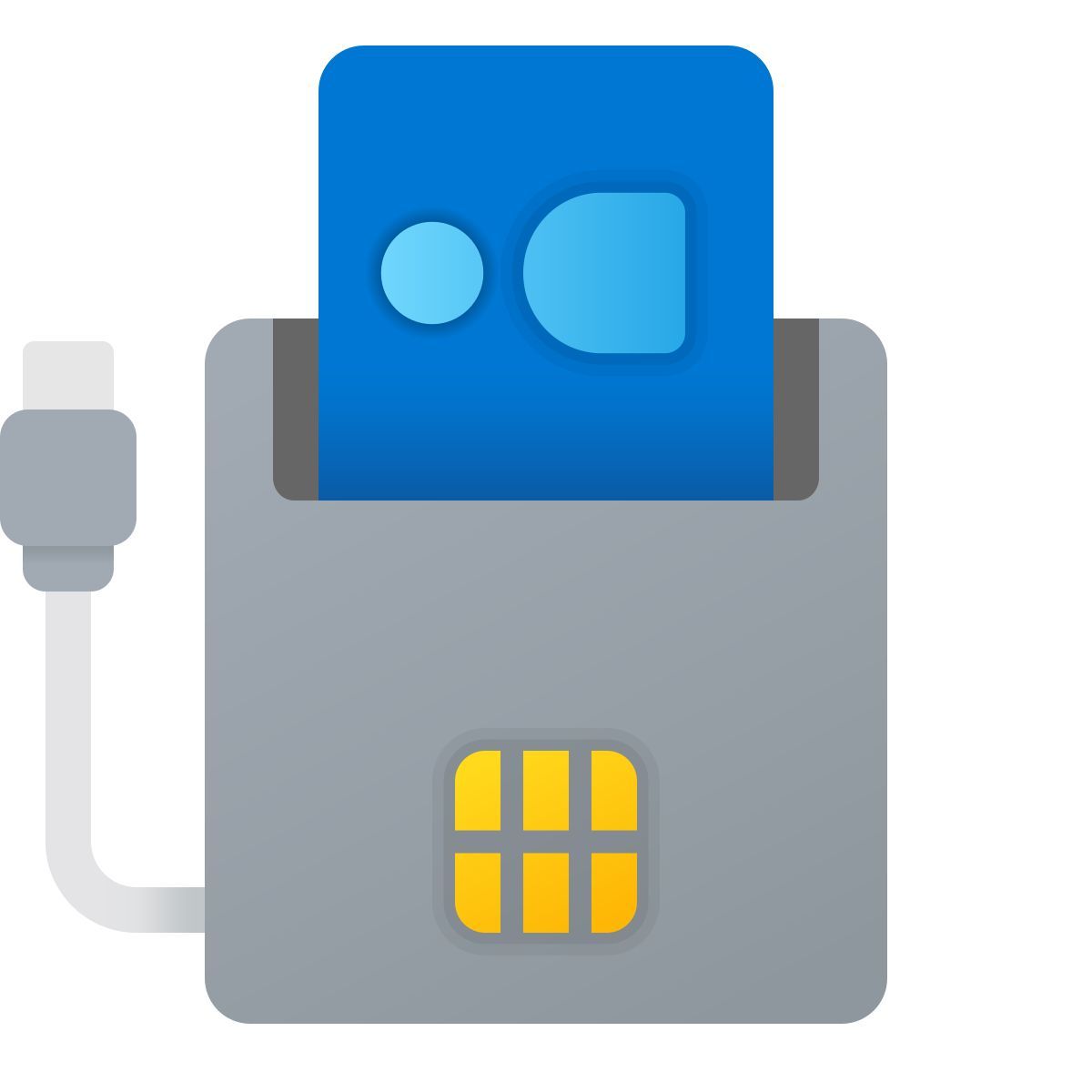 windows 11 color style lettore di schede smart con cavo usb icon