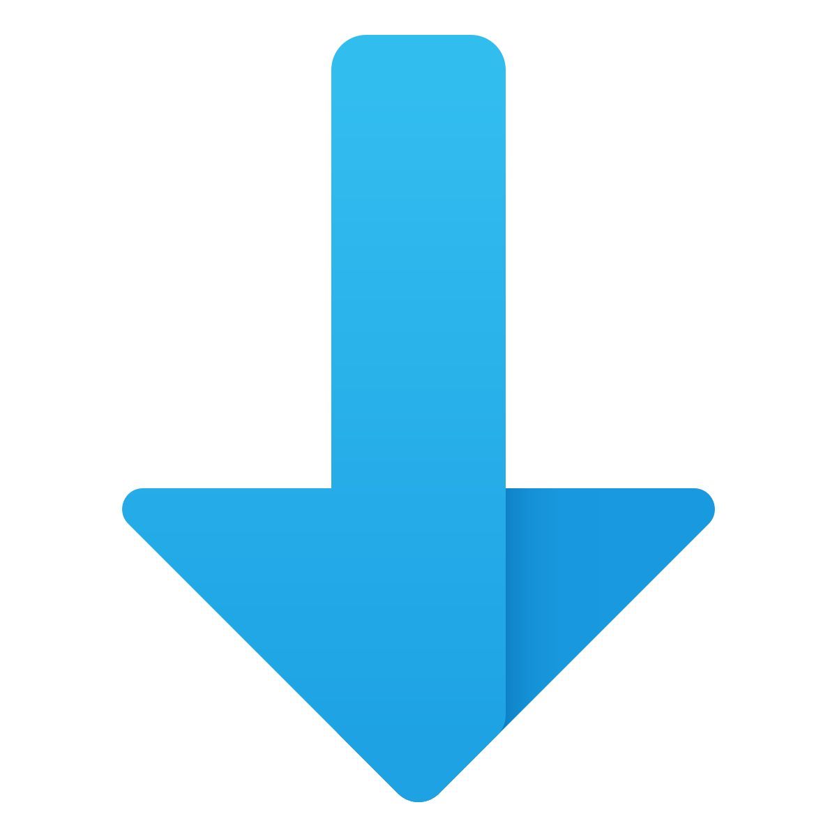 windows 11 color style 指向下来的厚实的箭头 icon