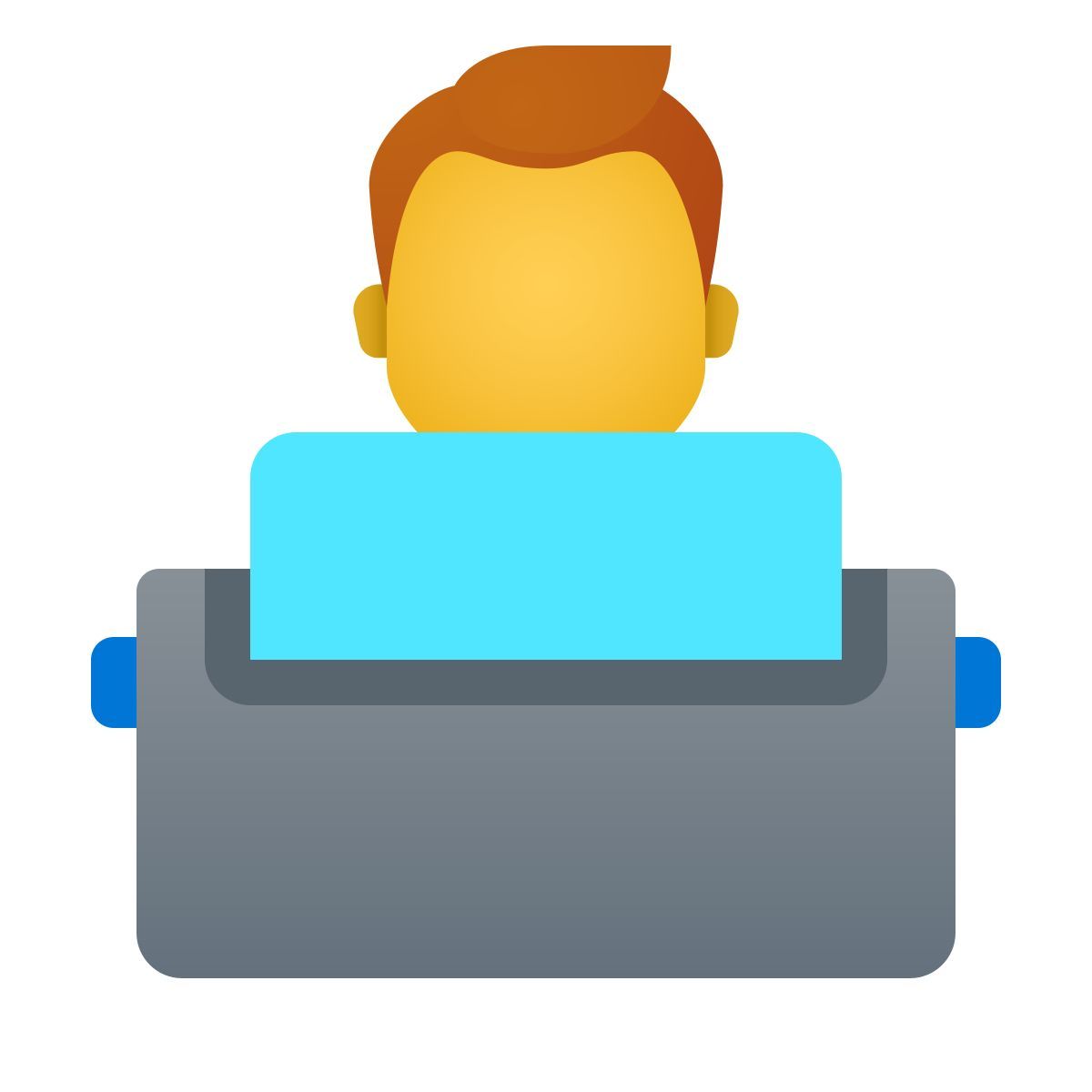 windows 11 color style user typing using typewriter icon