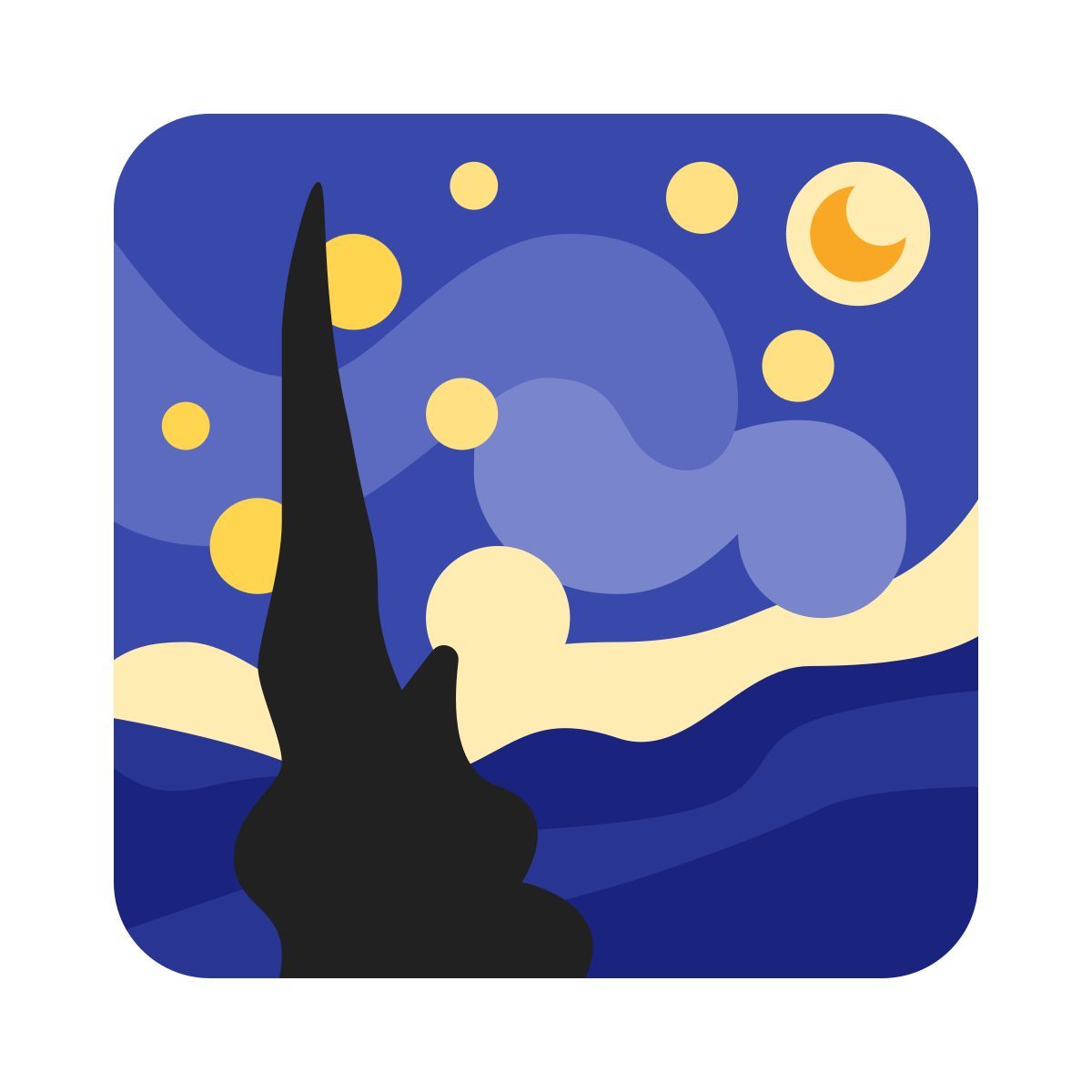 windows 11 color style 반 고흐 icon