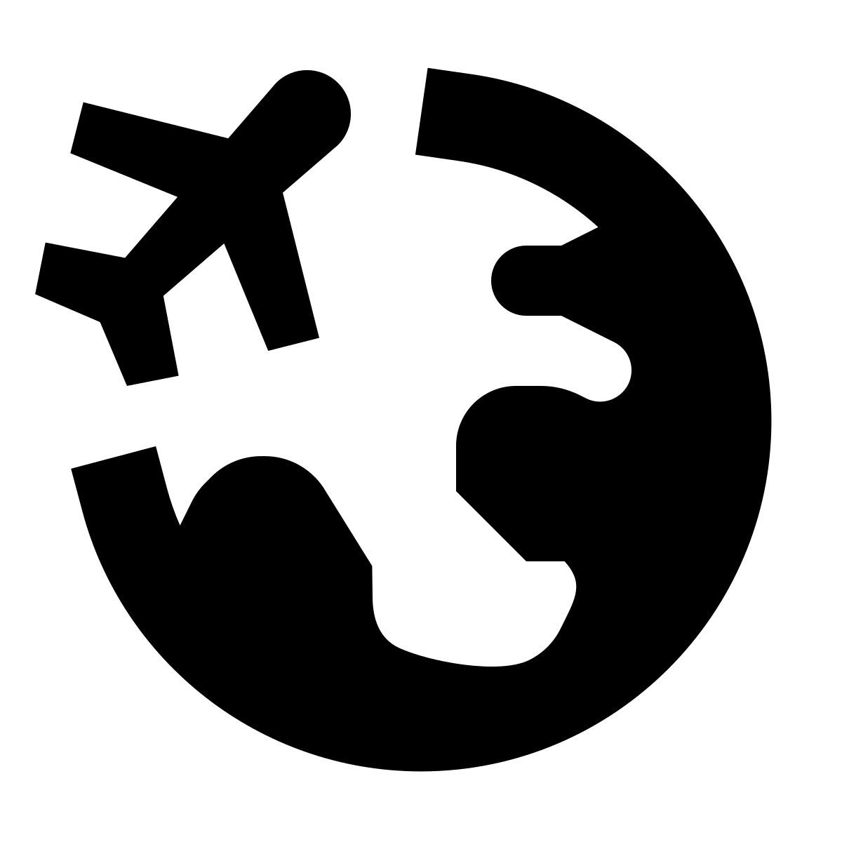 forma bold filled sharp style around the globe icon