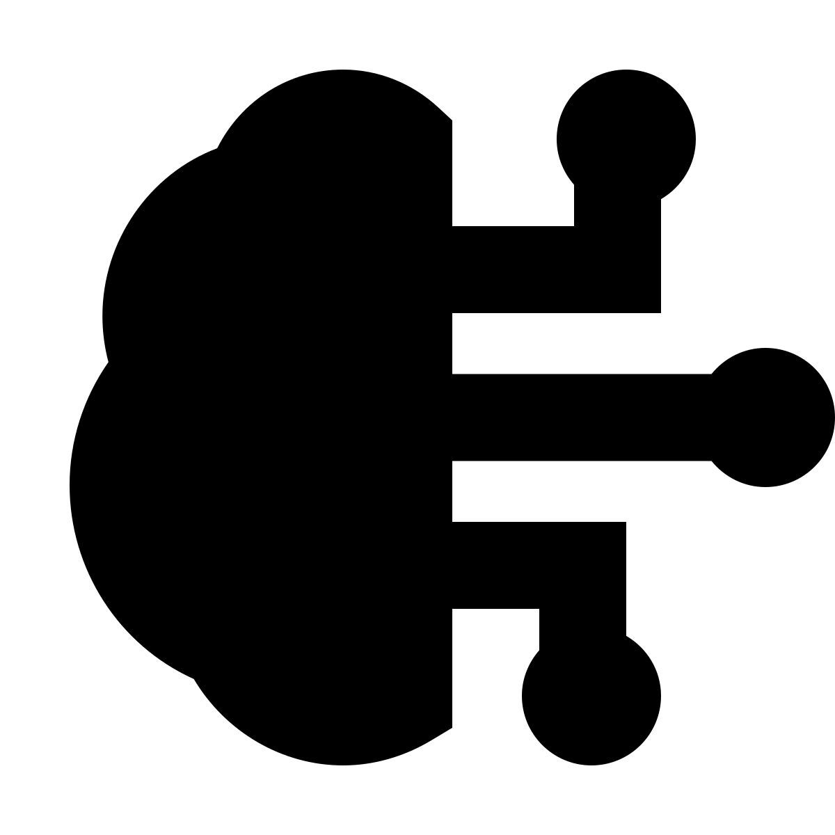 forma bold filled sharp style artificial intelligence brain icon