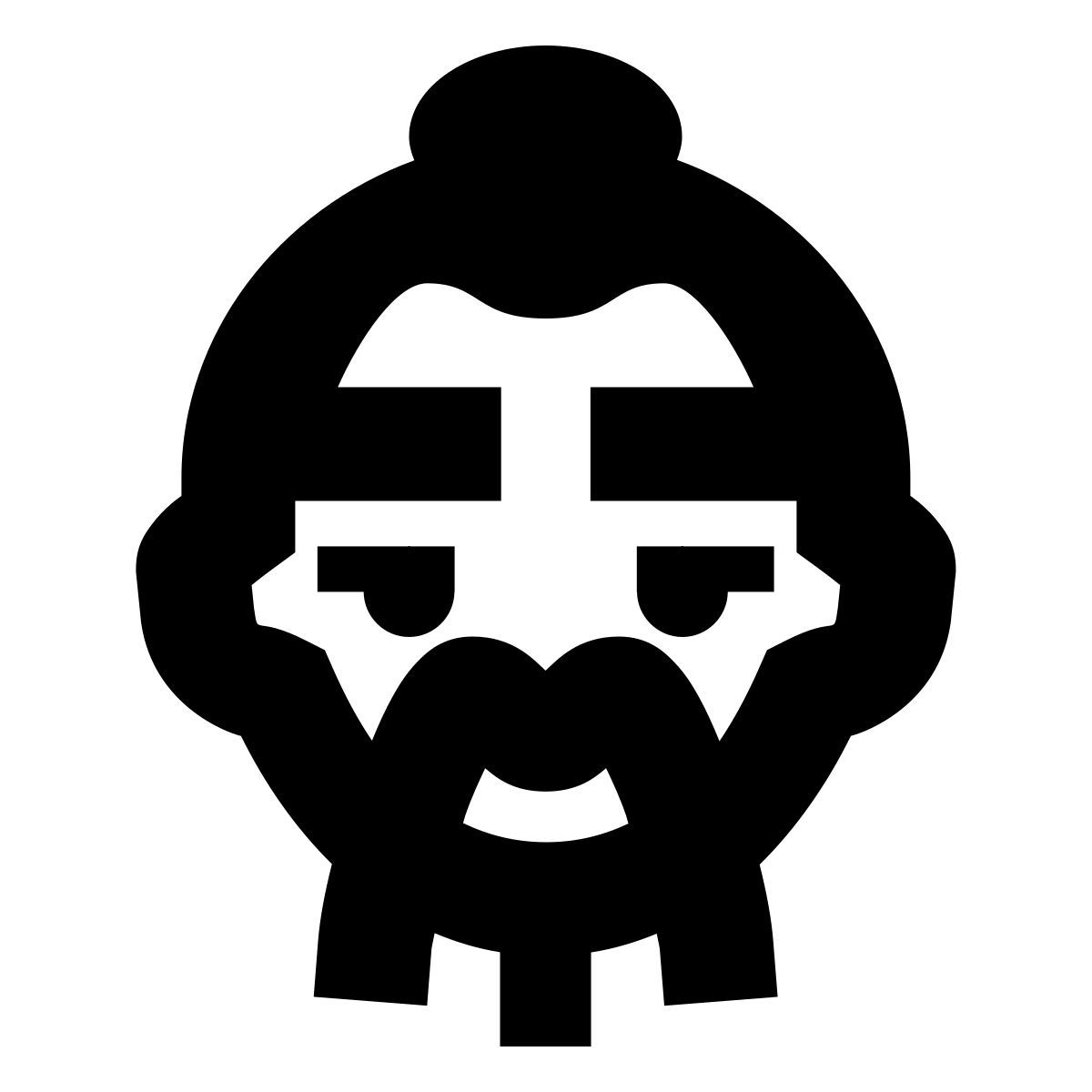 forma bold filled sharp style carácter asiático icon