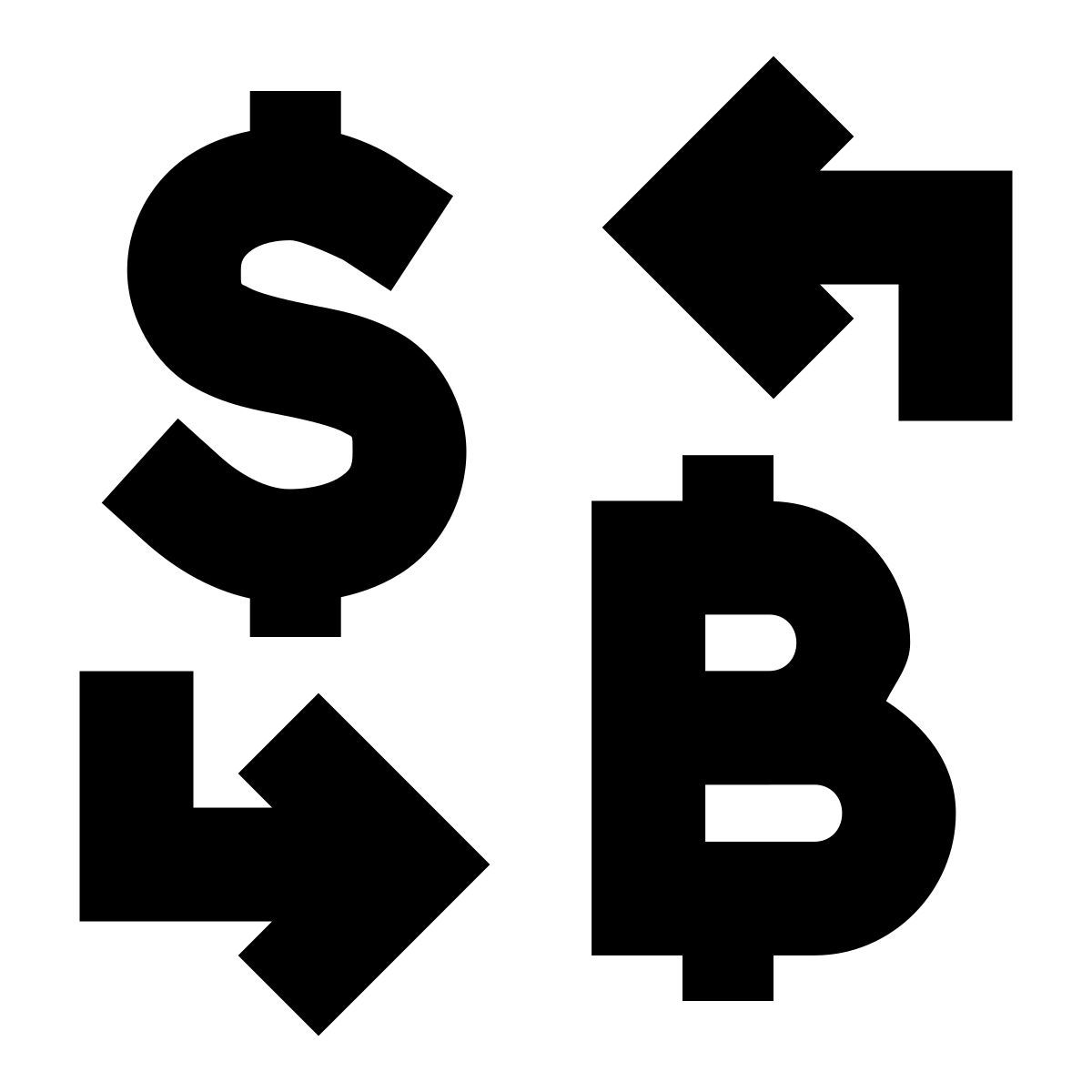 forma bold filled sharp style dollar bitcoin exchange icon