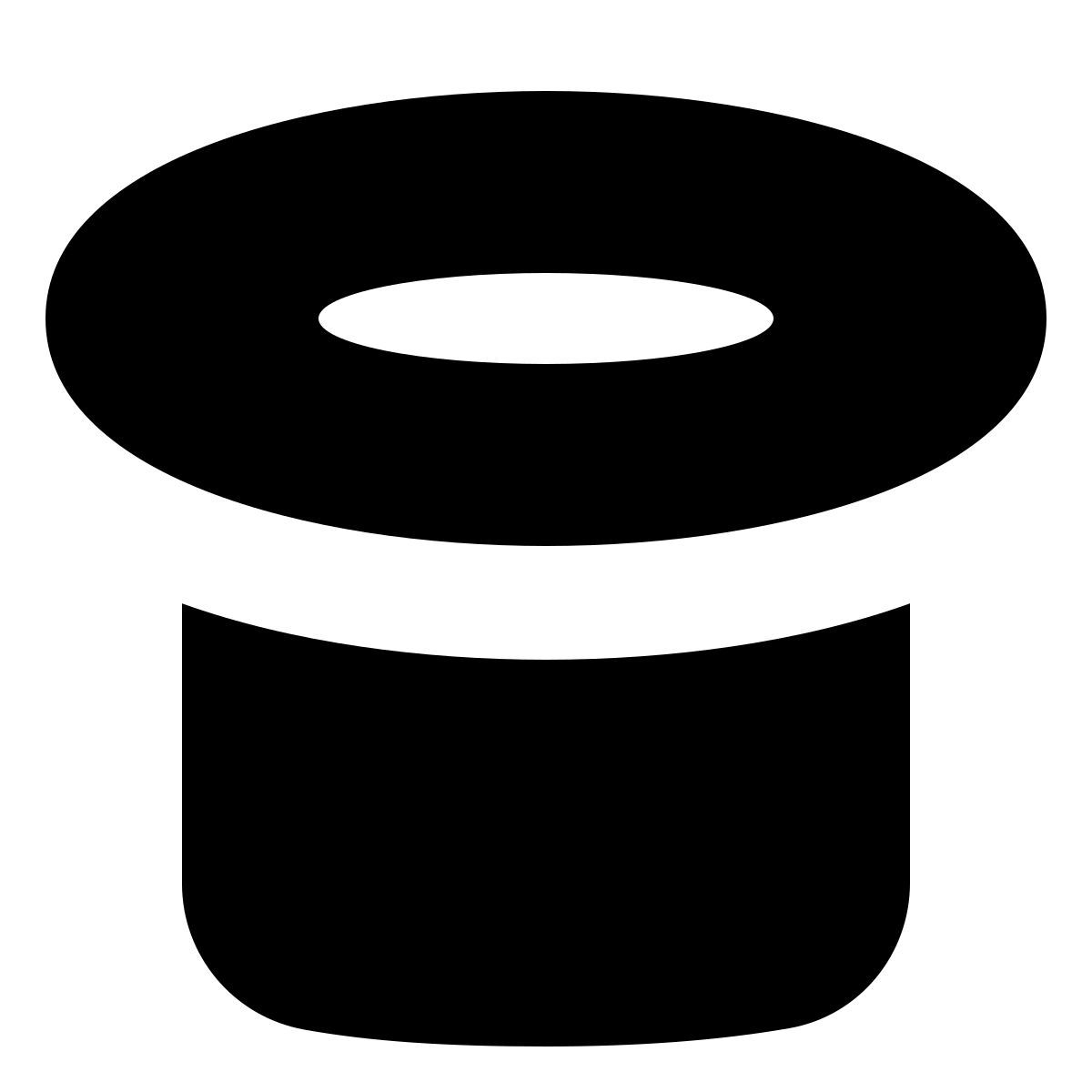 forma bold filled sharp style cappello nero icon