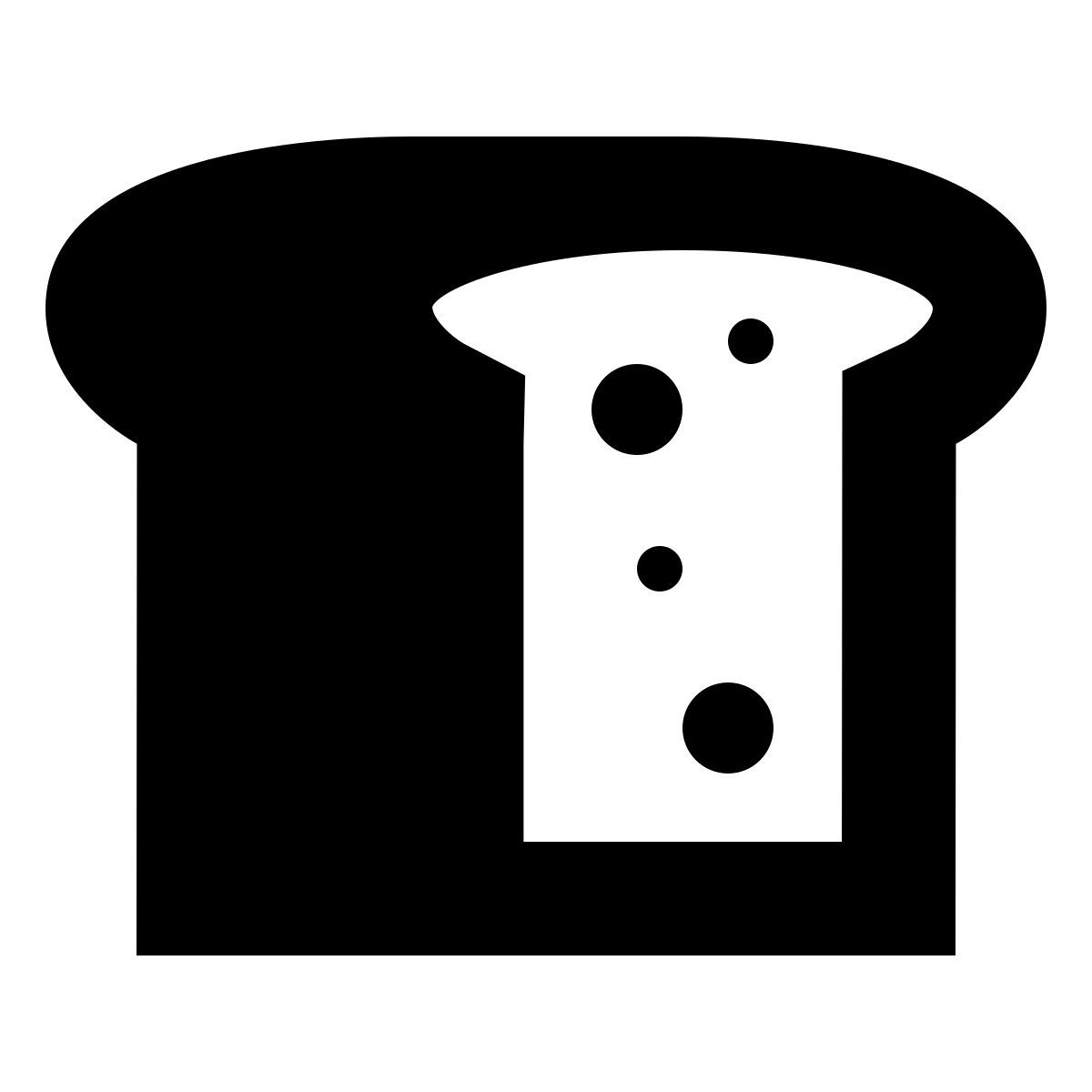 forma bold filled sharp style bread loaf icon