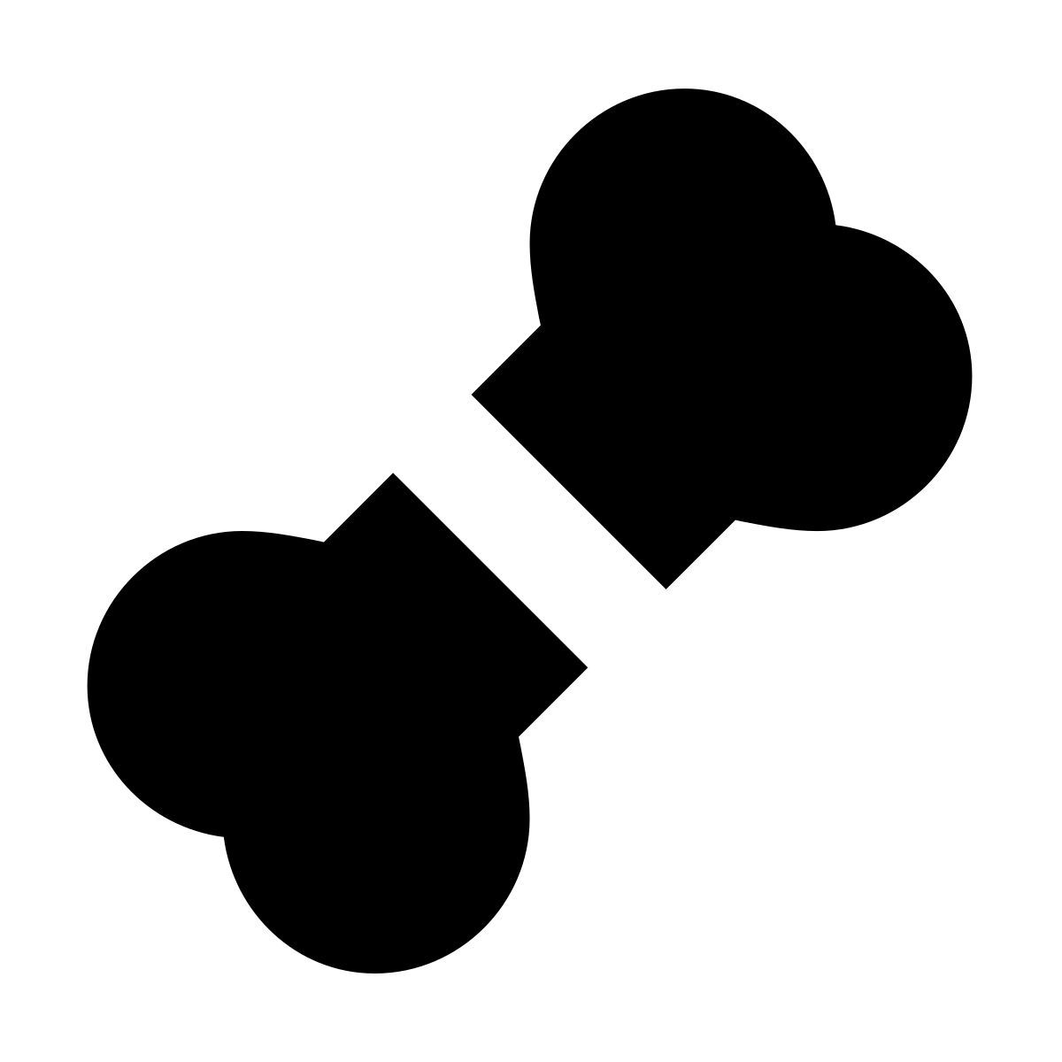 forma bold filled sharp style hueso roto icon