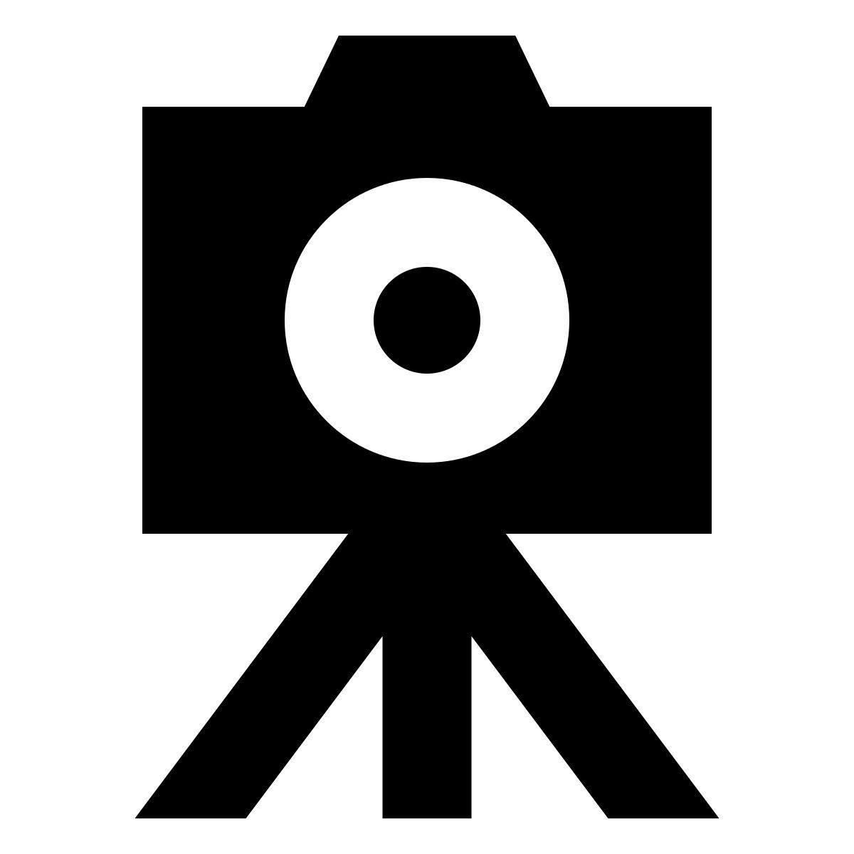 forma bold filled sharp style cámara con trípode icon