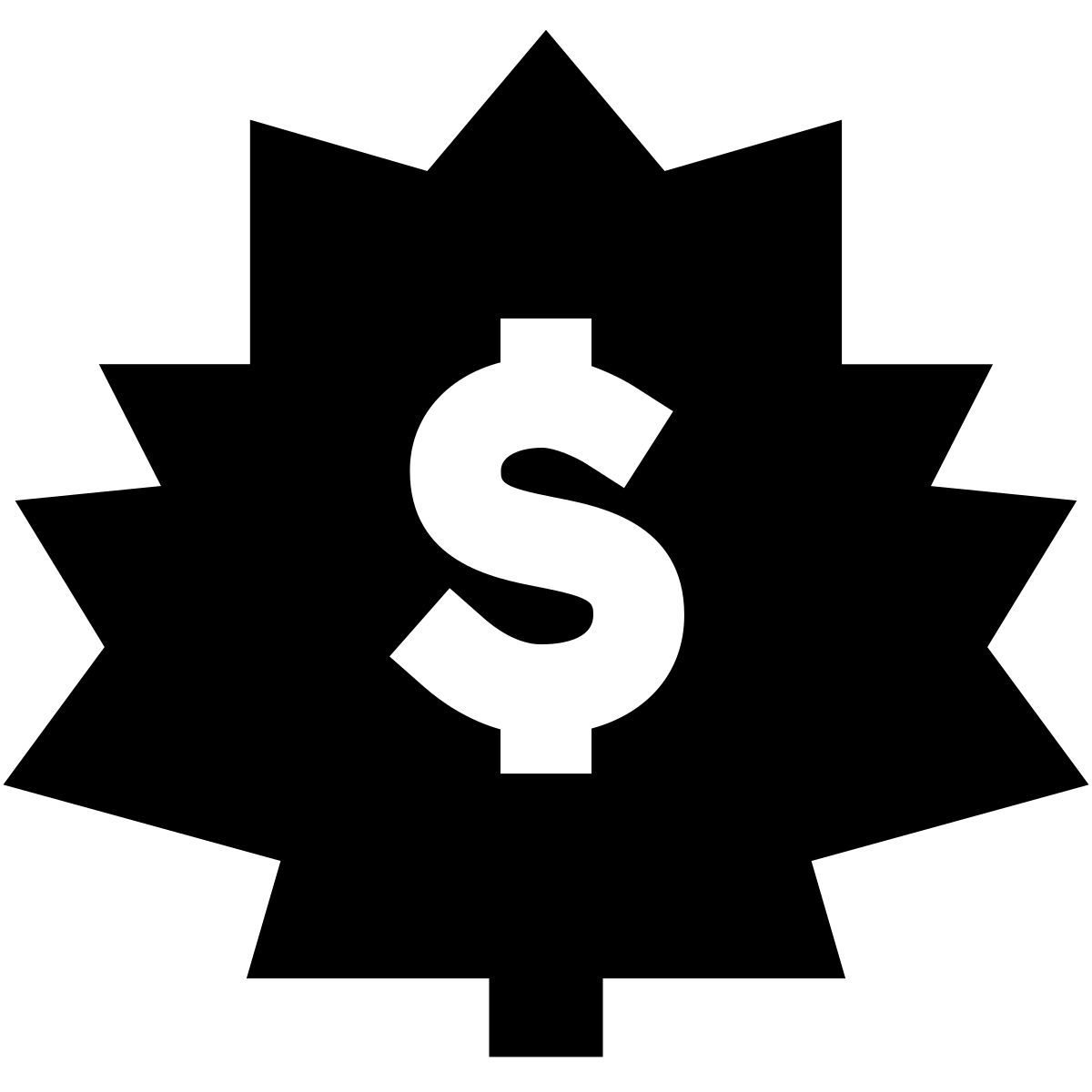 forma bold filled sharp style canadian dollar icon