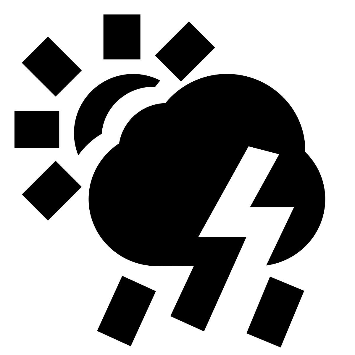 forma bold filled sharp style probabilidad de tormenta icon