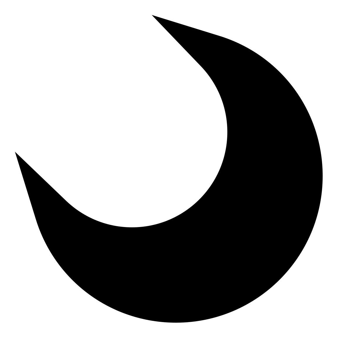 forma bold filled sharp style croissant de lune icon