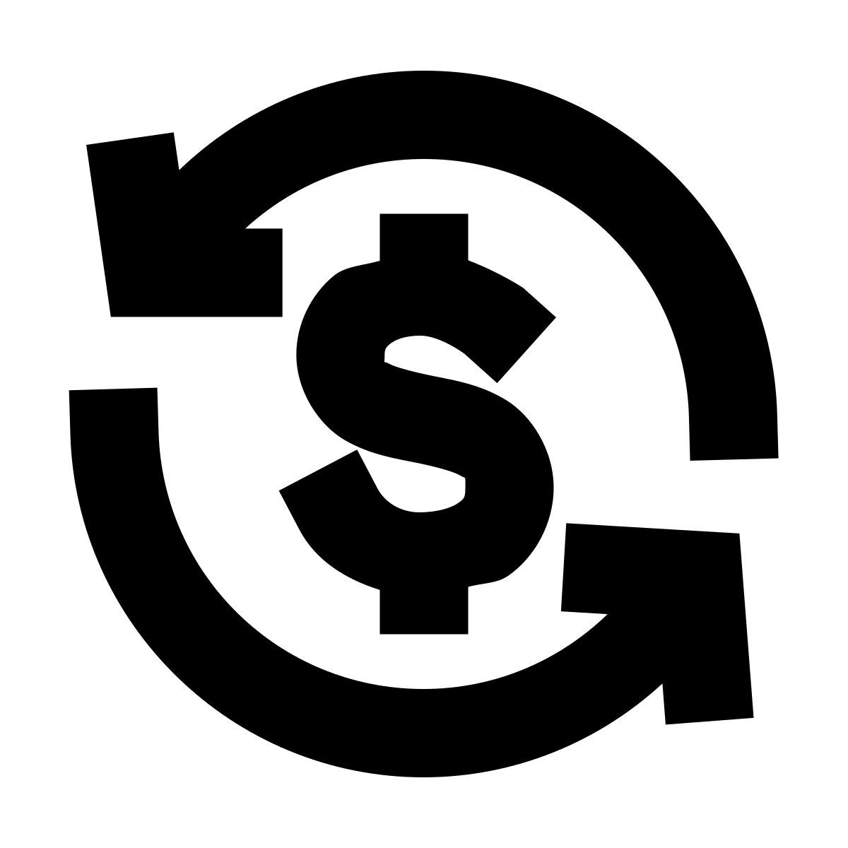 forma bold filled sharp style cambio de divisas icon