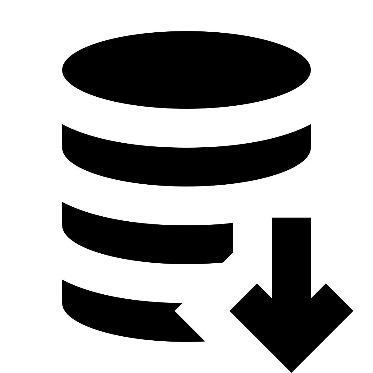 forma bold filled sharp style database export icon
