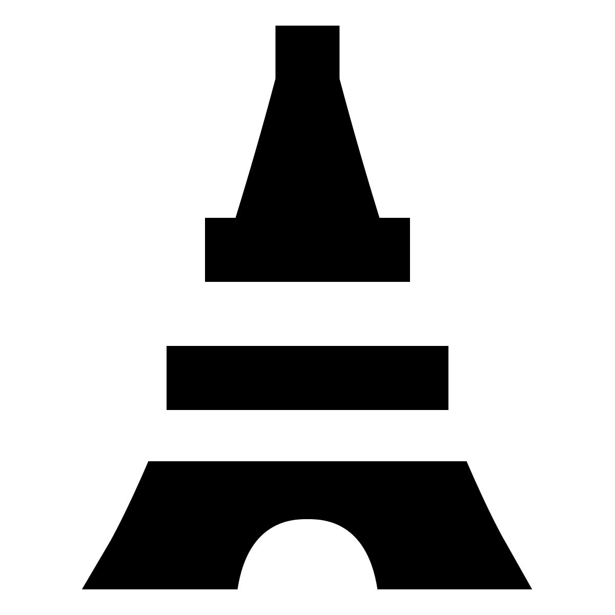 forma bold filled sharp style eiffel tower icon