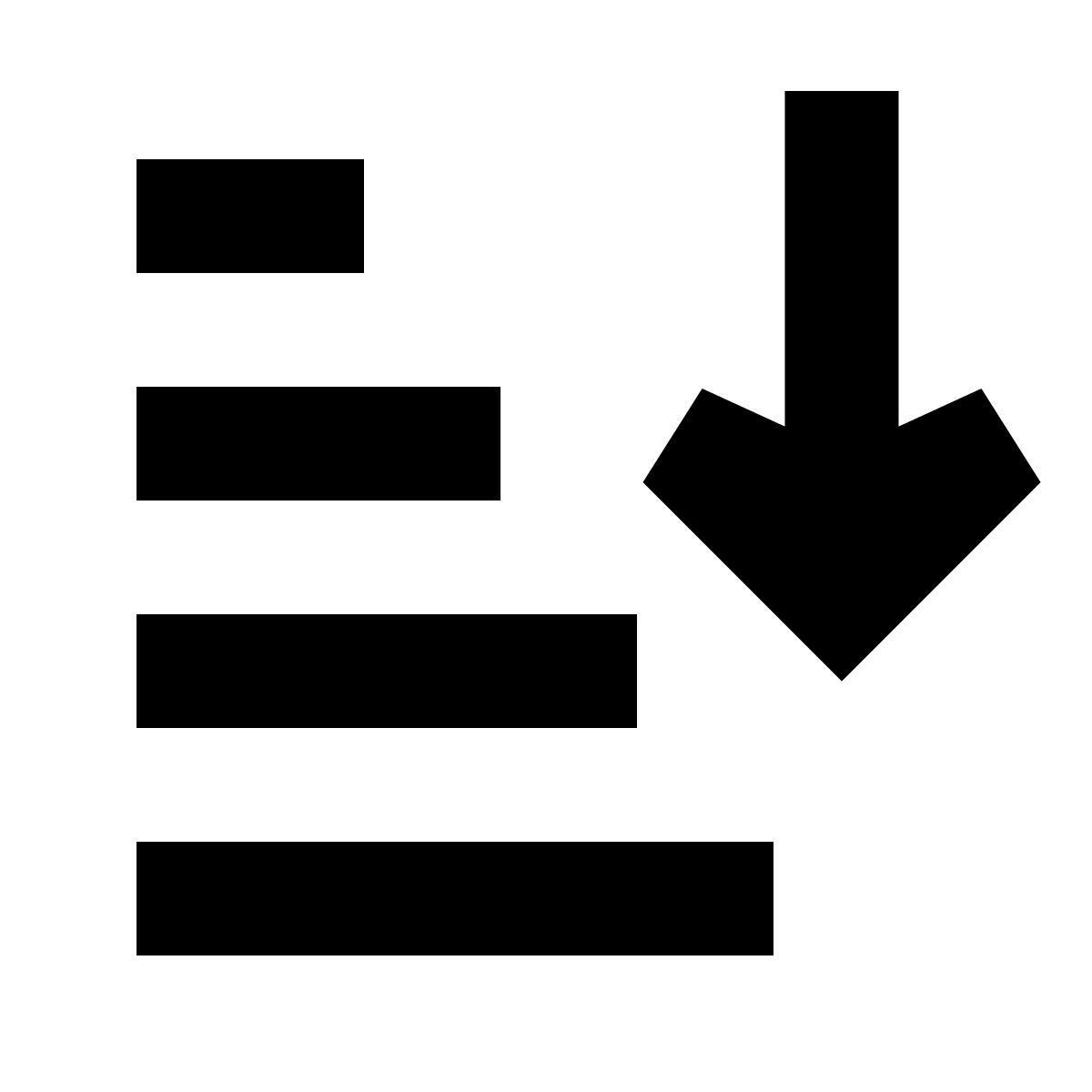 forma bold filled sharp style ascending sorting icon