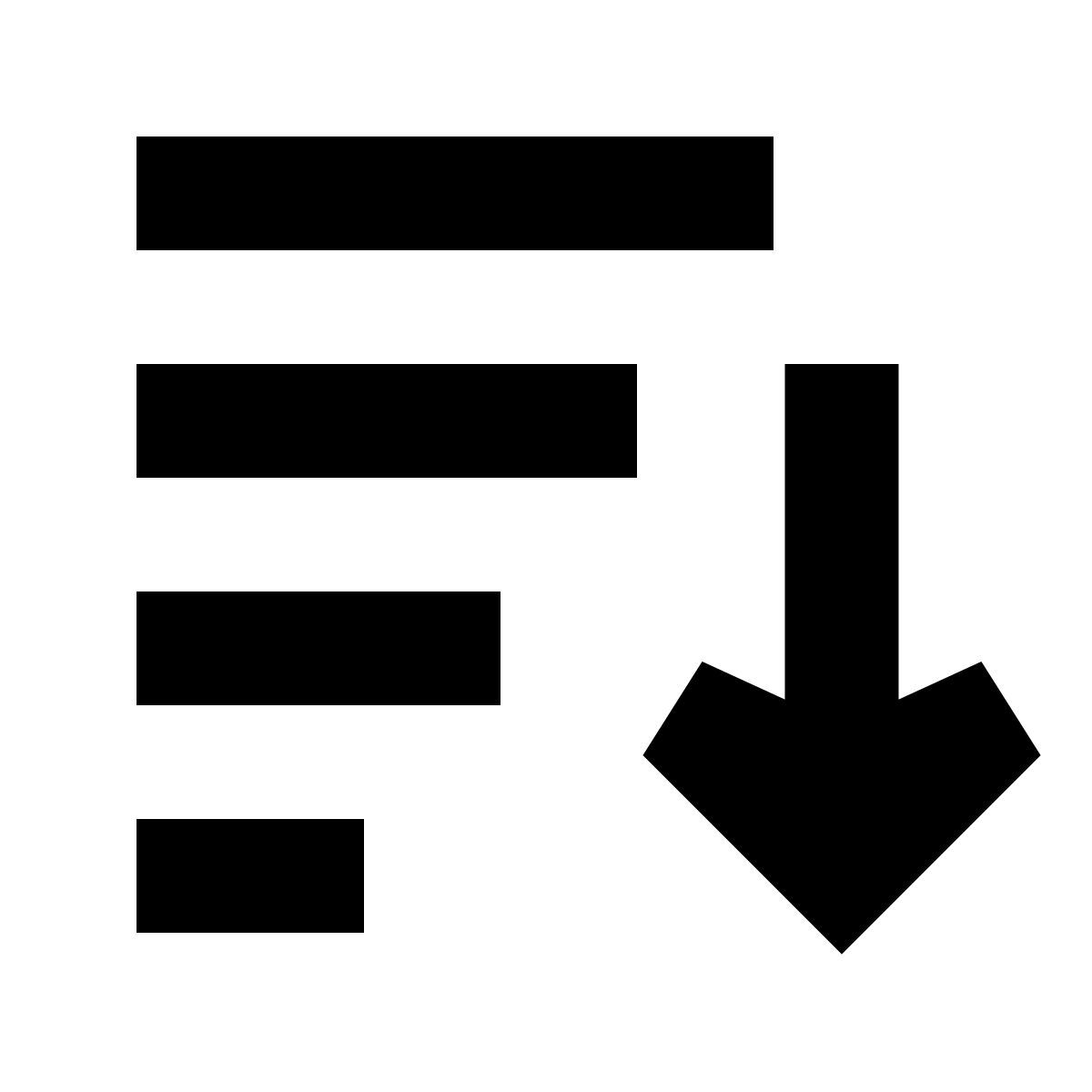 forma bold filled sharp style descending sorting icon