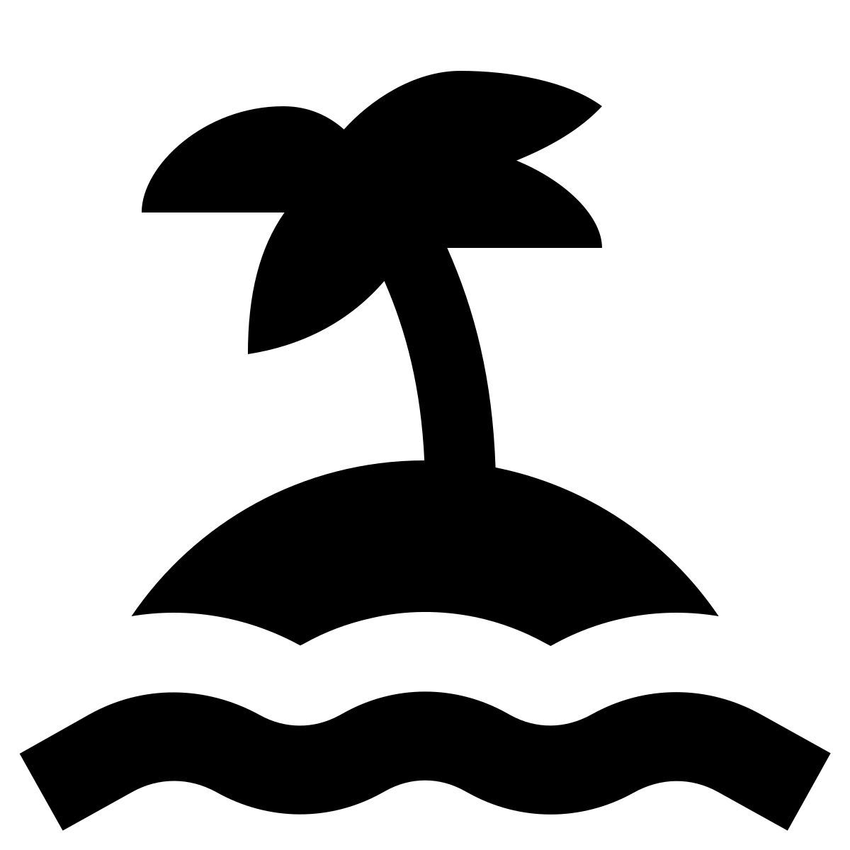 forma bold filled sharp style island on water icon