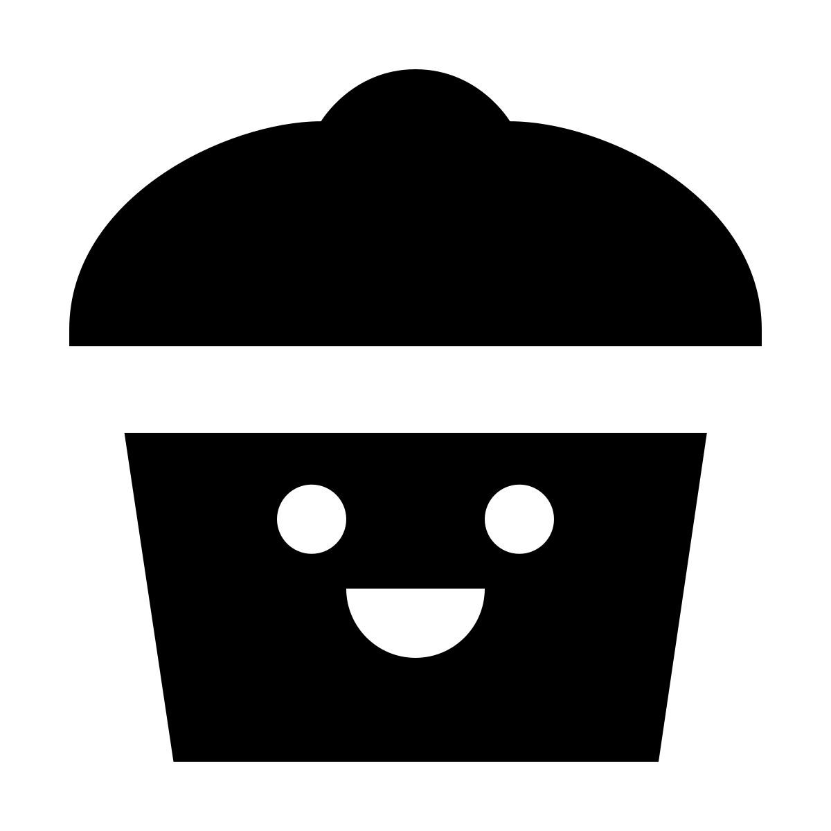forma bold filled sharp style kawaii cupcake icon