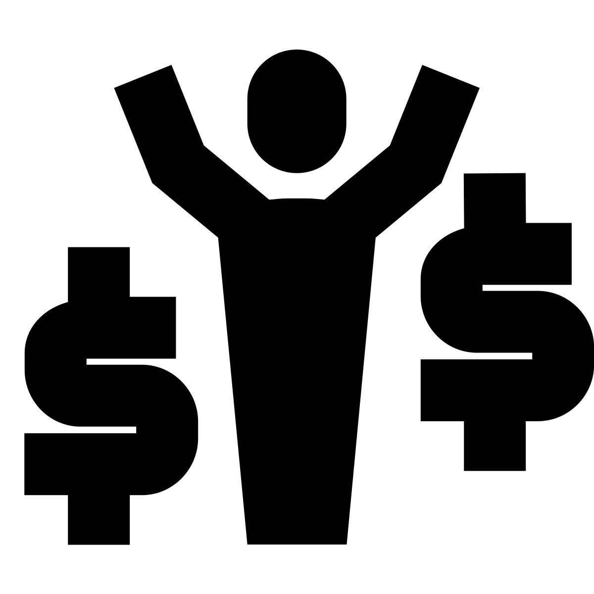 forma bold filled sharp style hombre con dinero icon