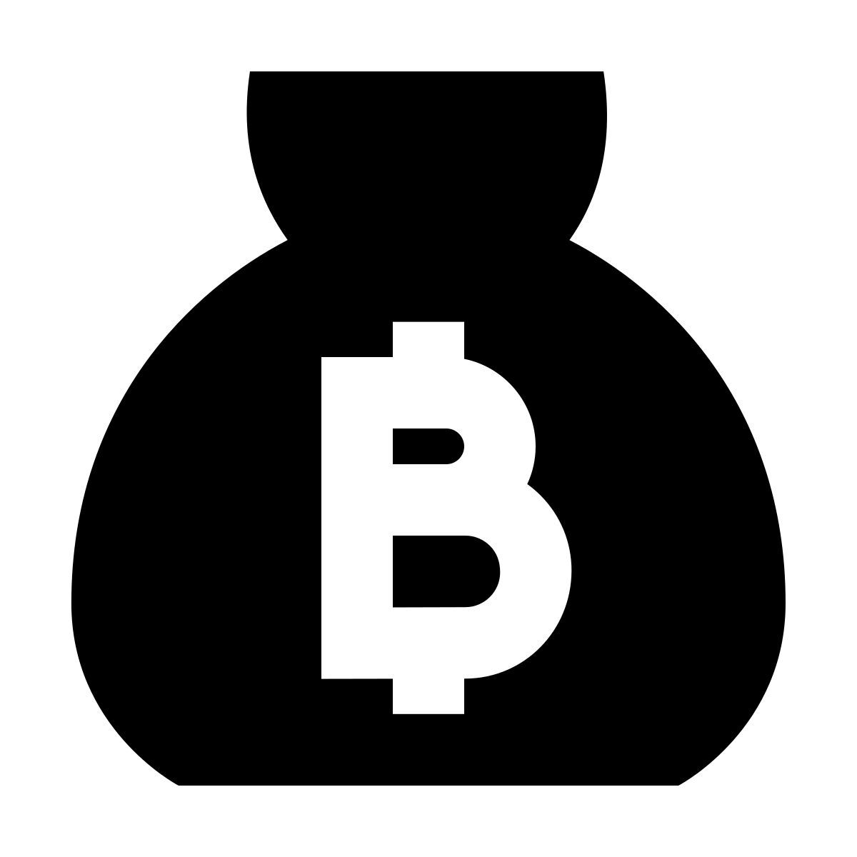 forma bold filled sharp style money bag bitcoin icon