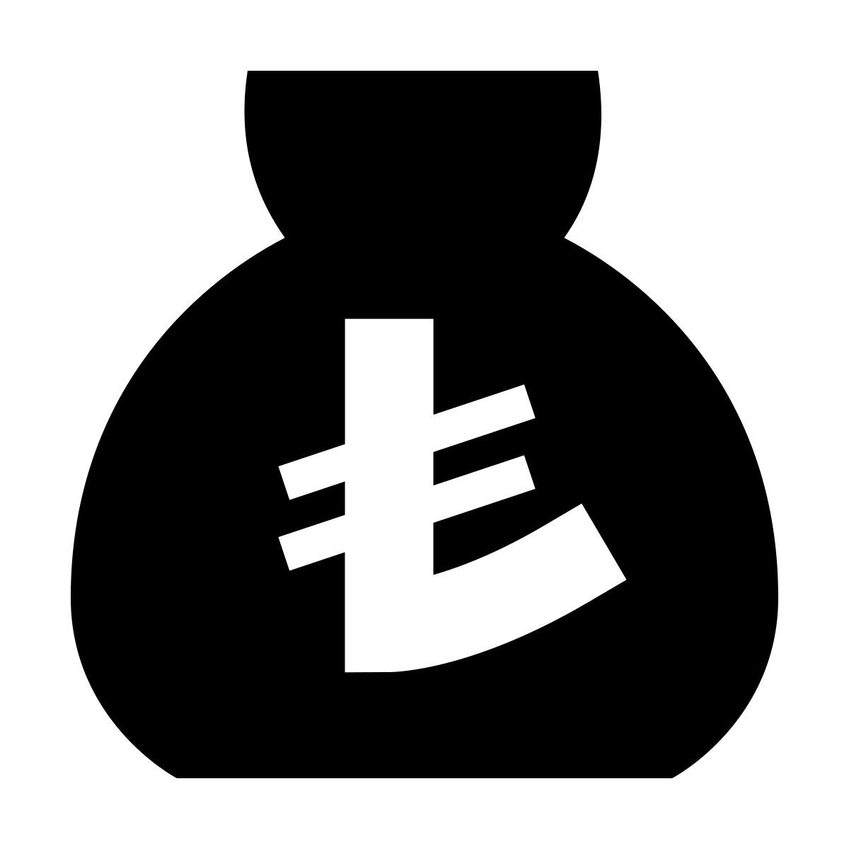 forma bold filled sharp style money bag lira icon