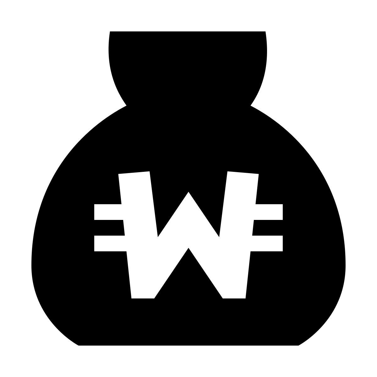 forma bold filled sharp style bolsa de dinero ganada icon