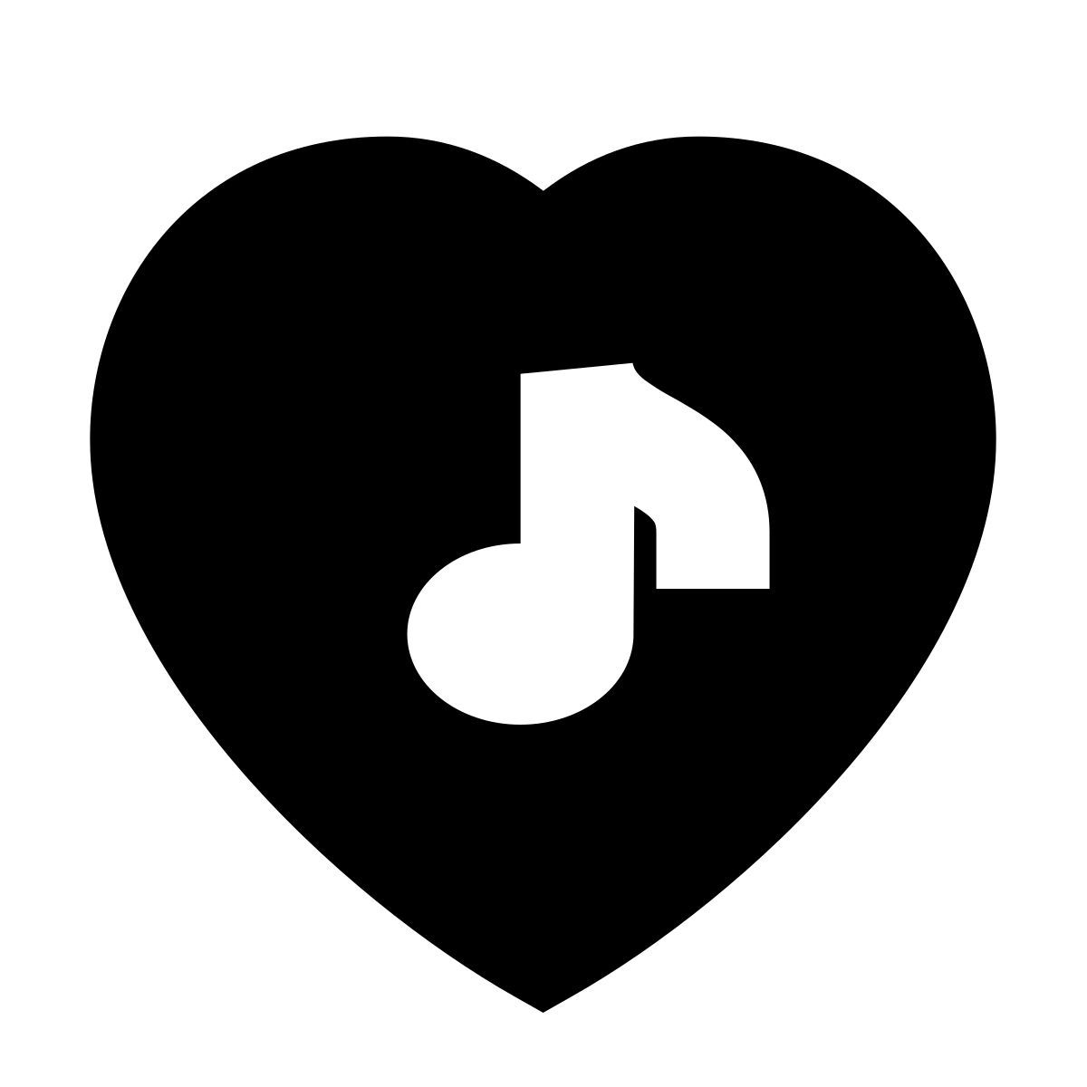 forma bold filled sharp style corazon musica icon