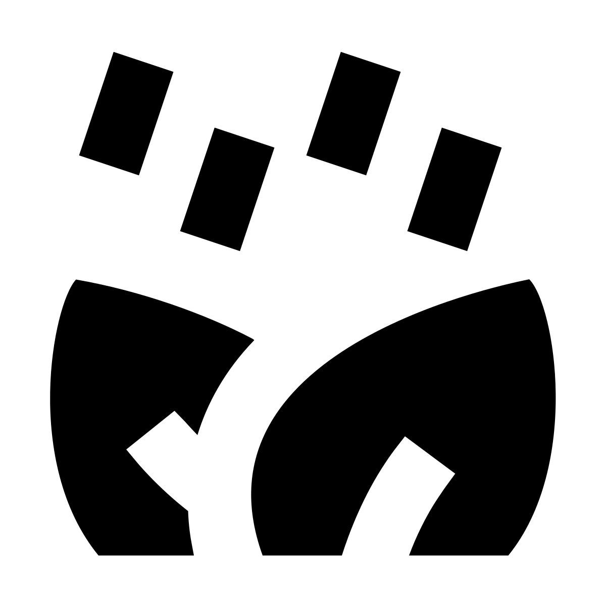 forma bold filled sharp style pianta sotto la pioggia icon