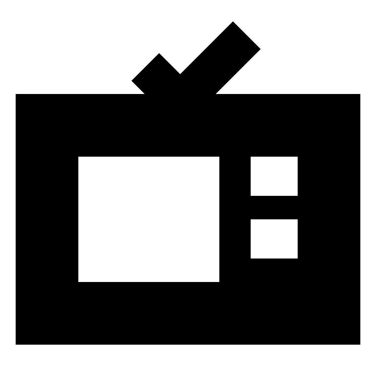 forma bold filled sharp style retro tv icon