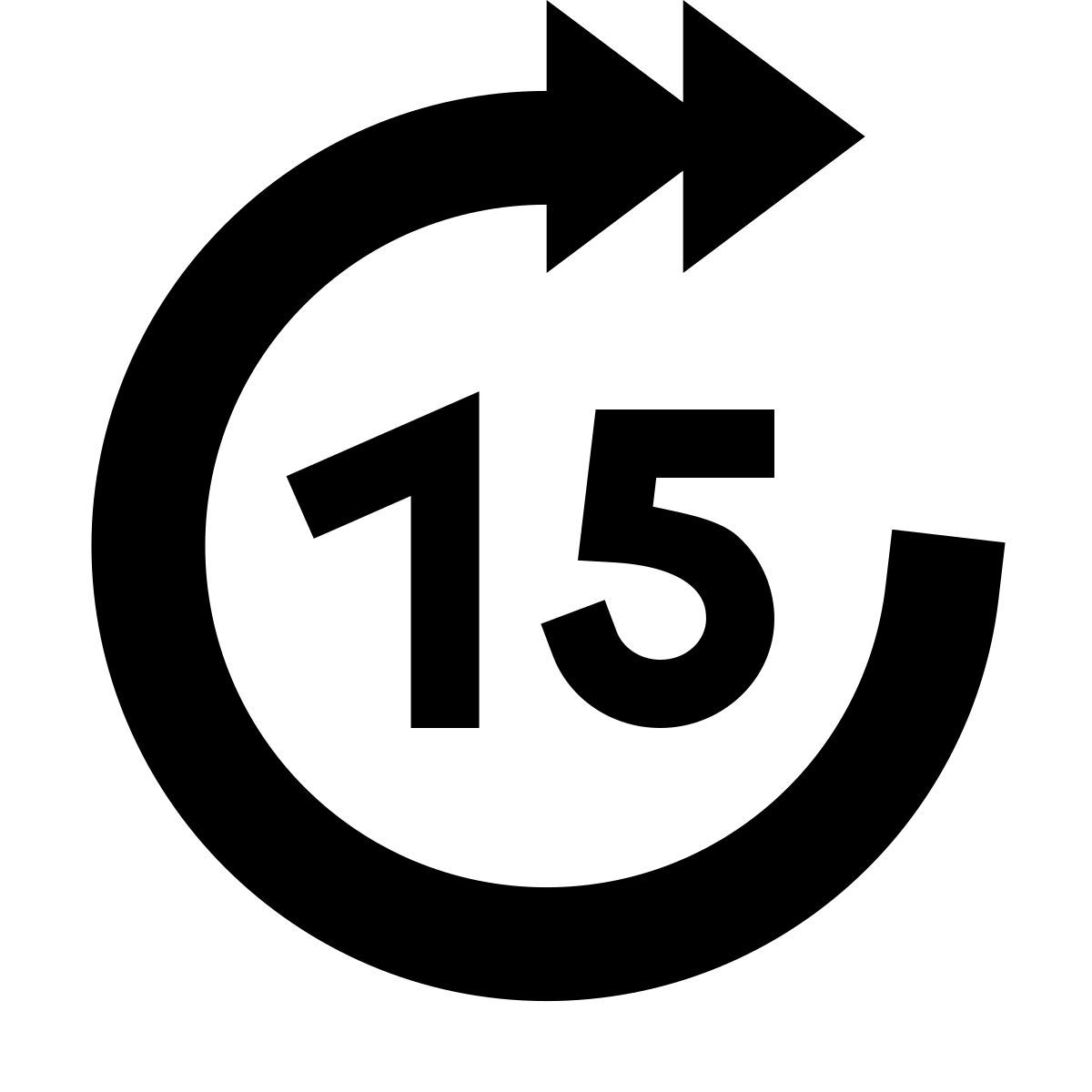 forma bold filled sharp style saltar por delante 15 segundos icon