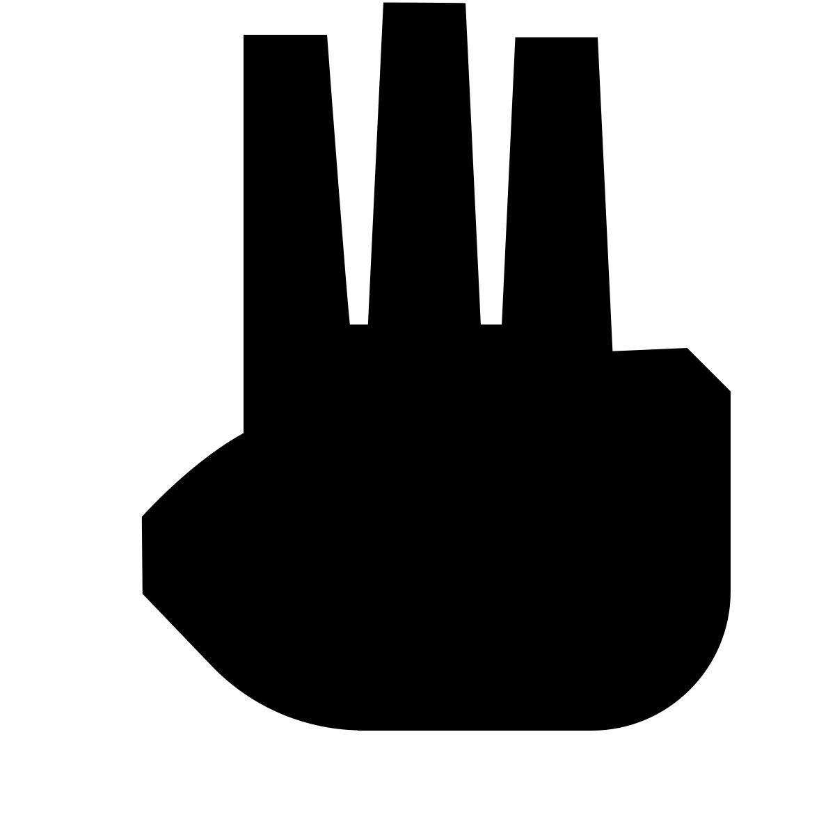 forma bold filled sharp style trois doigts icon