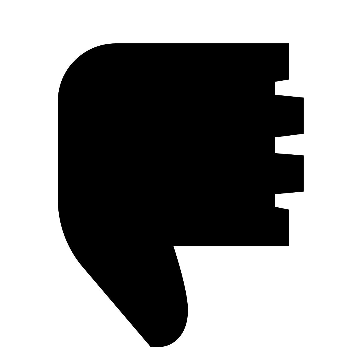 forma bold filled sharp style pouces vers le bas icon