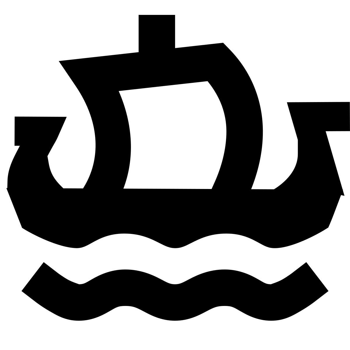 forma bold filled sharp style 바이킹 선박 icon