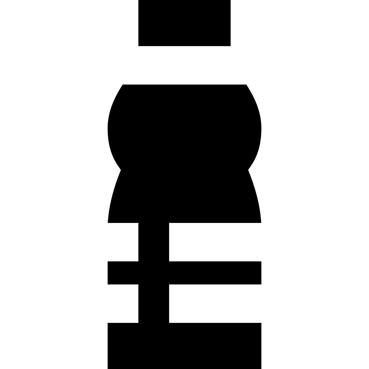 forma bold filled sharp style bottiglia di acqua icon