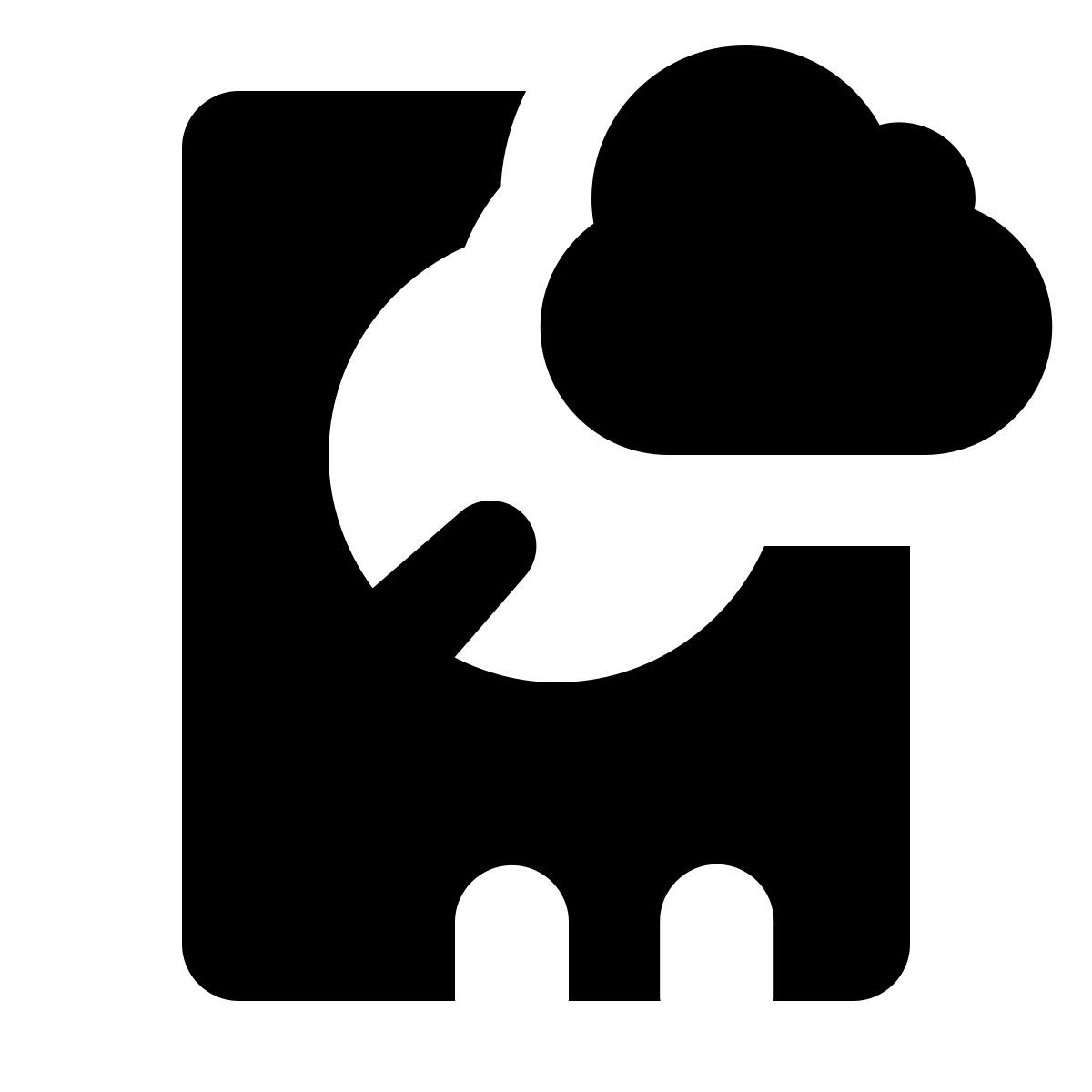 forma bold filled style 클라우드 스토리지 icon