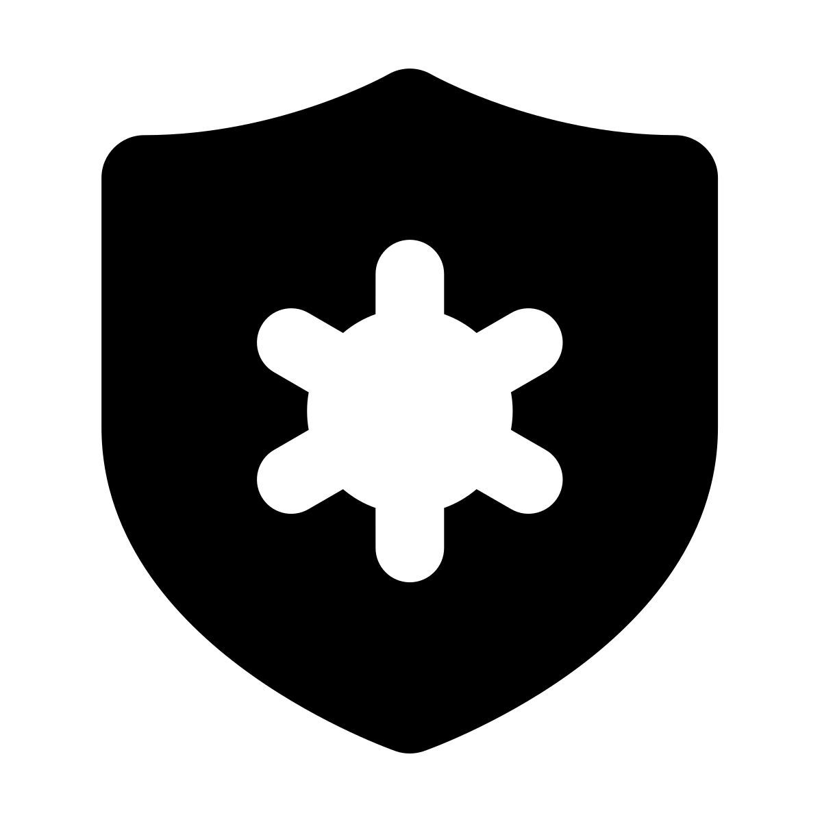 forma bold filled style coronavirus shield icon