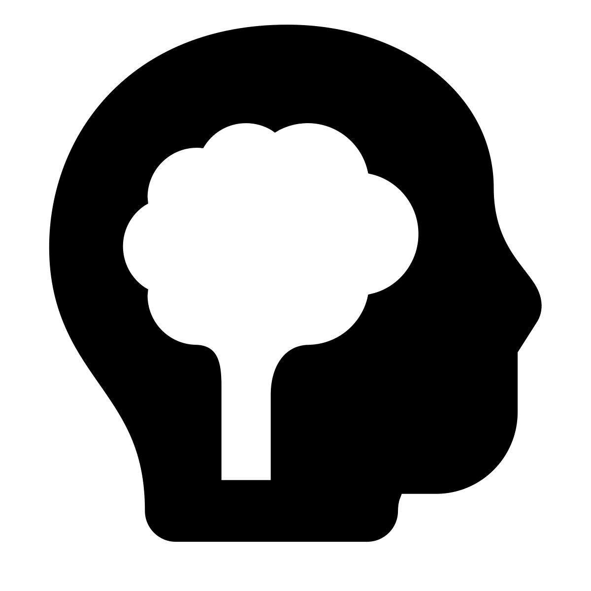 forma bold filled style head with brain icon