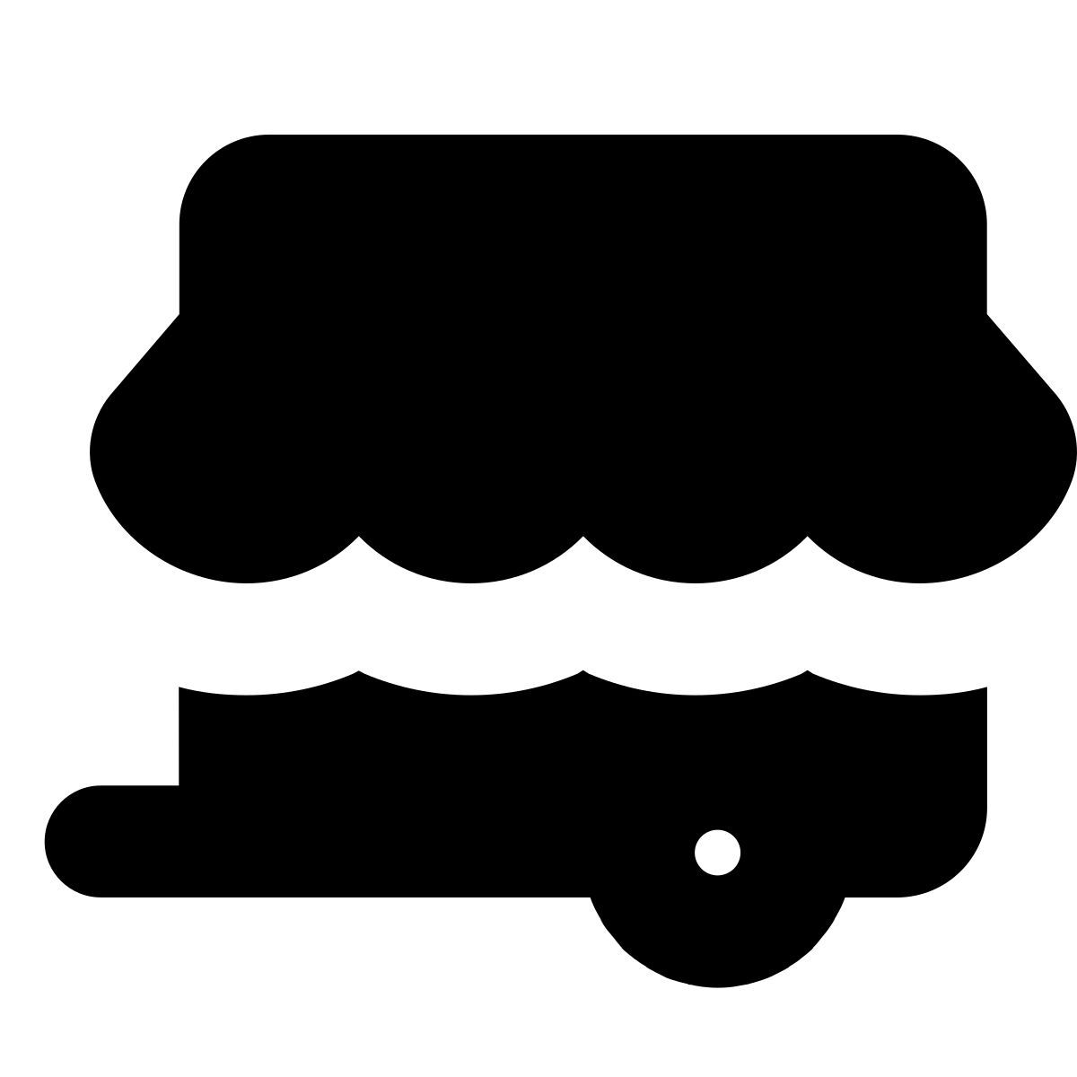 forma bold filled style 车轮上的报亭 icon