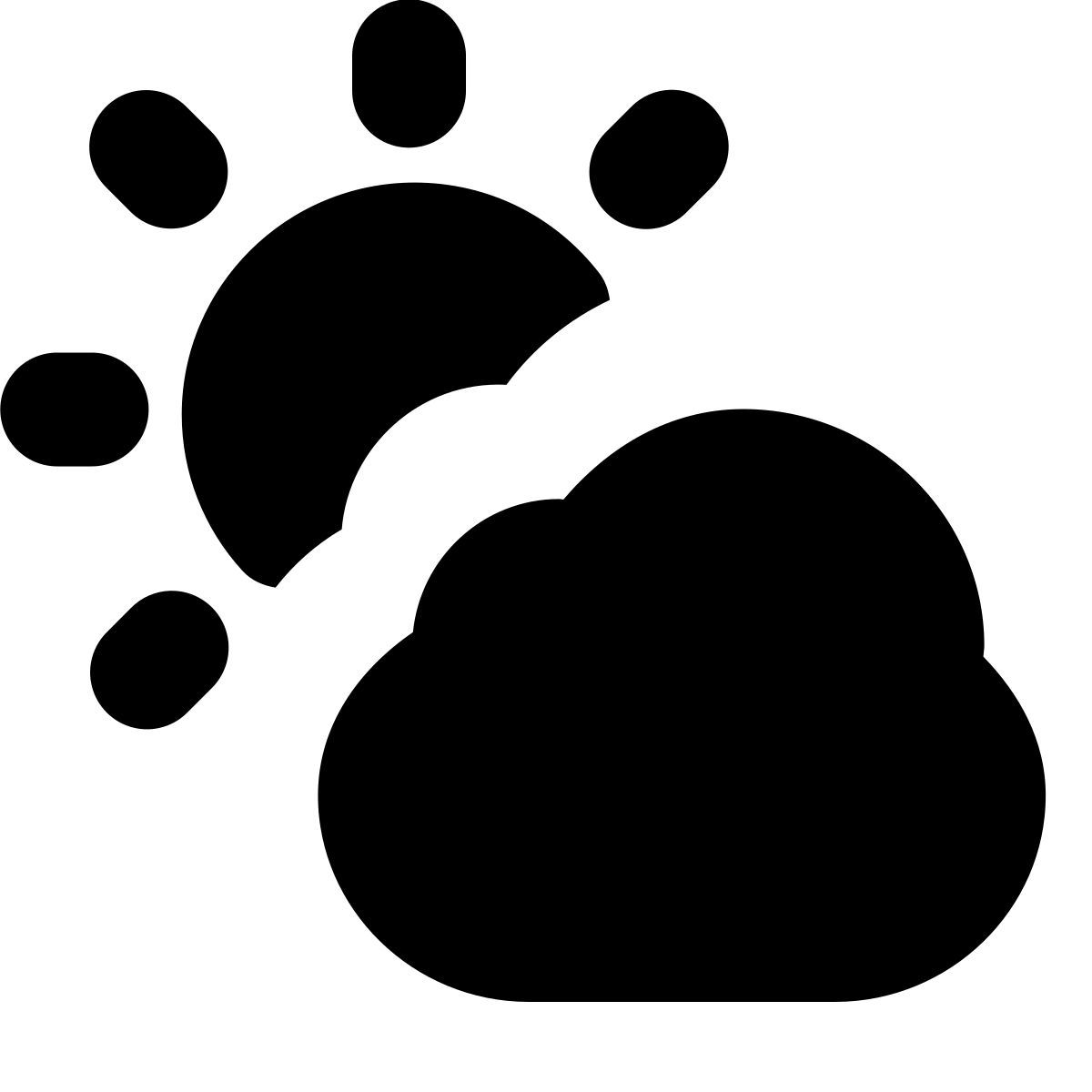 forma bold filled style partly cloudy day icon