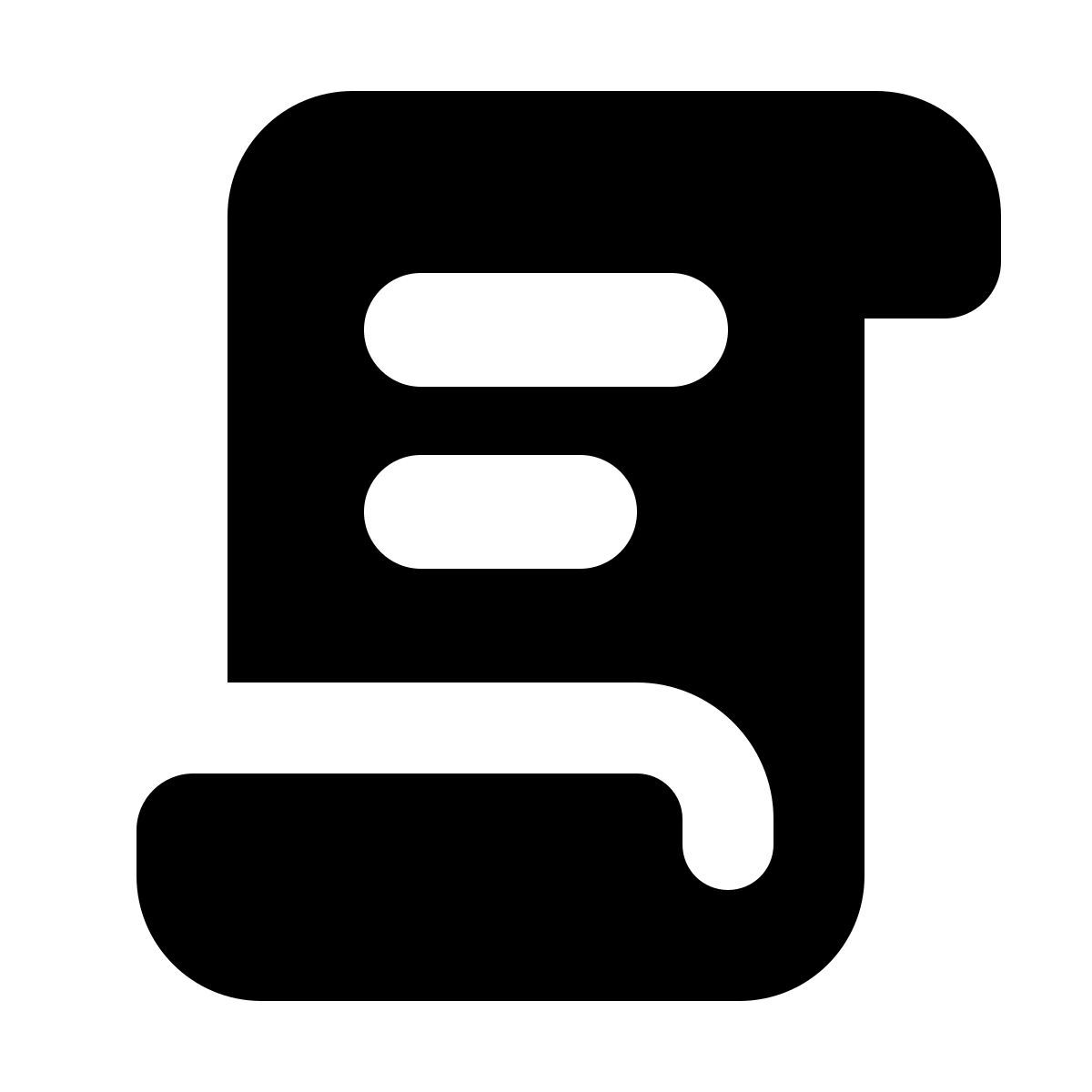 forma bold filled style scroll icon