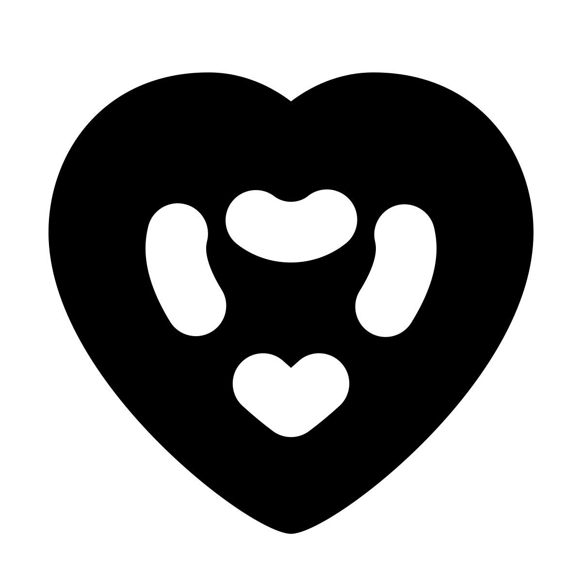 forma bold filled style stitched heart icon