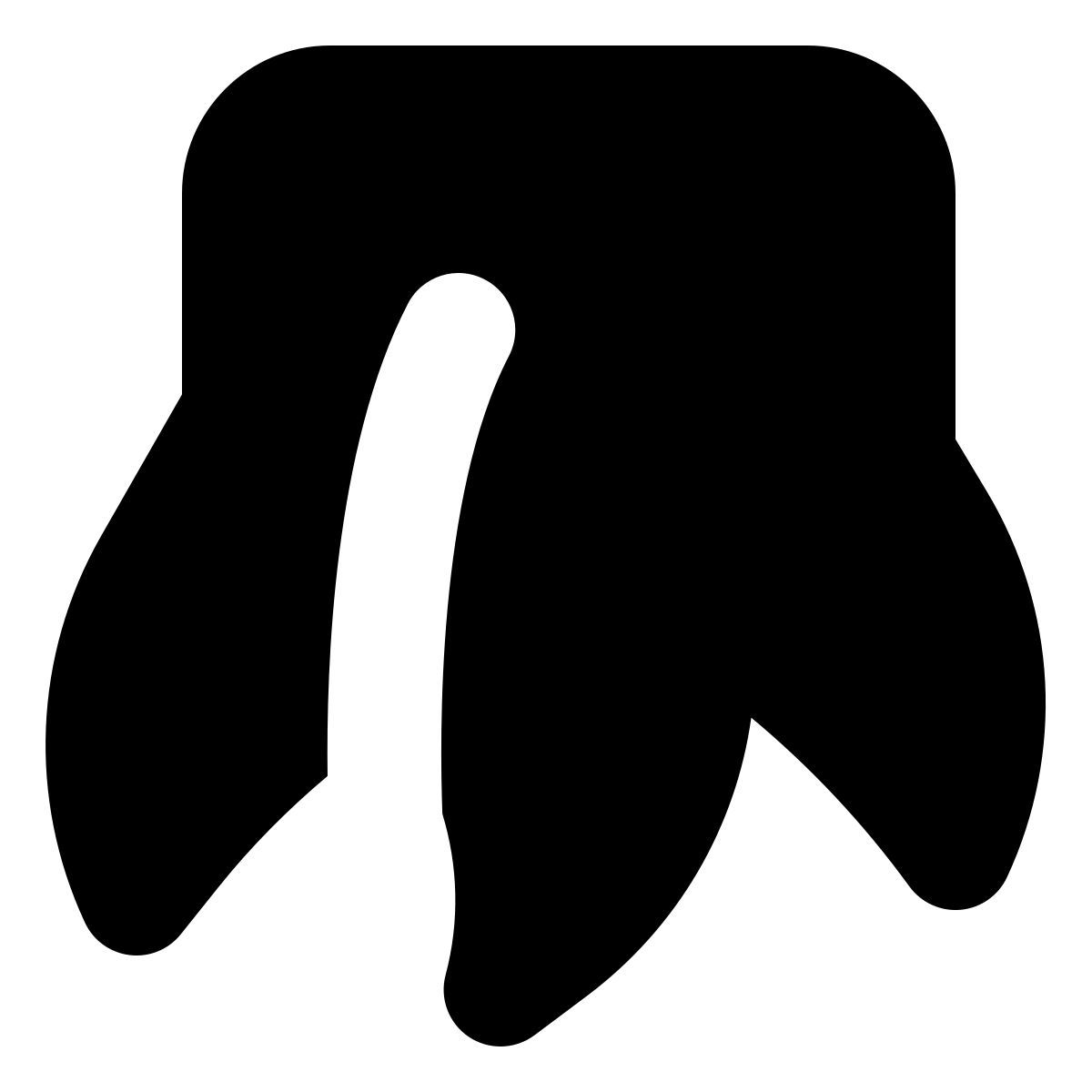 forma bold filled style tocón con raíces icon