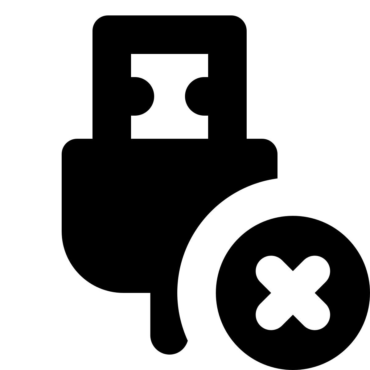 forma bold filled style usb desconectado icon