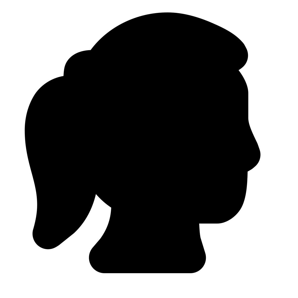 forma bold filled style cabeza de mujer icon