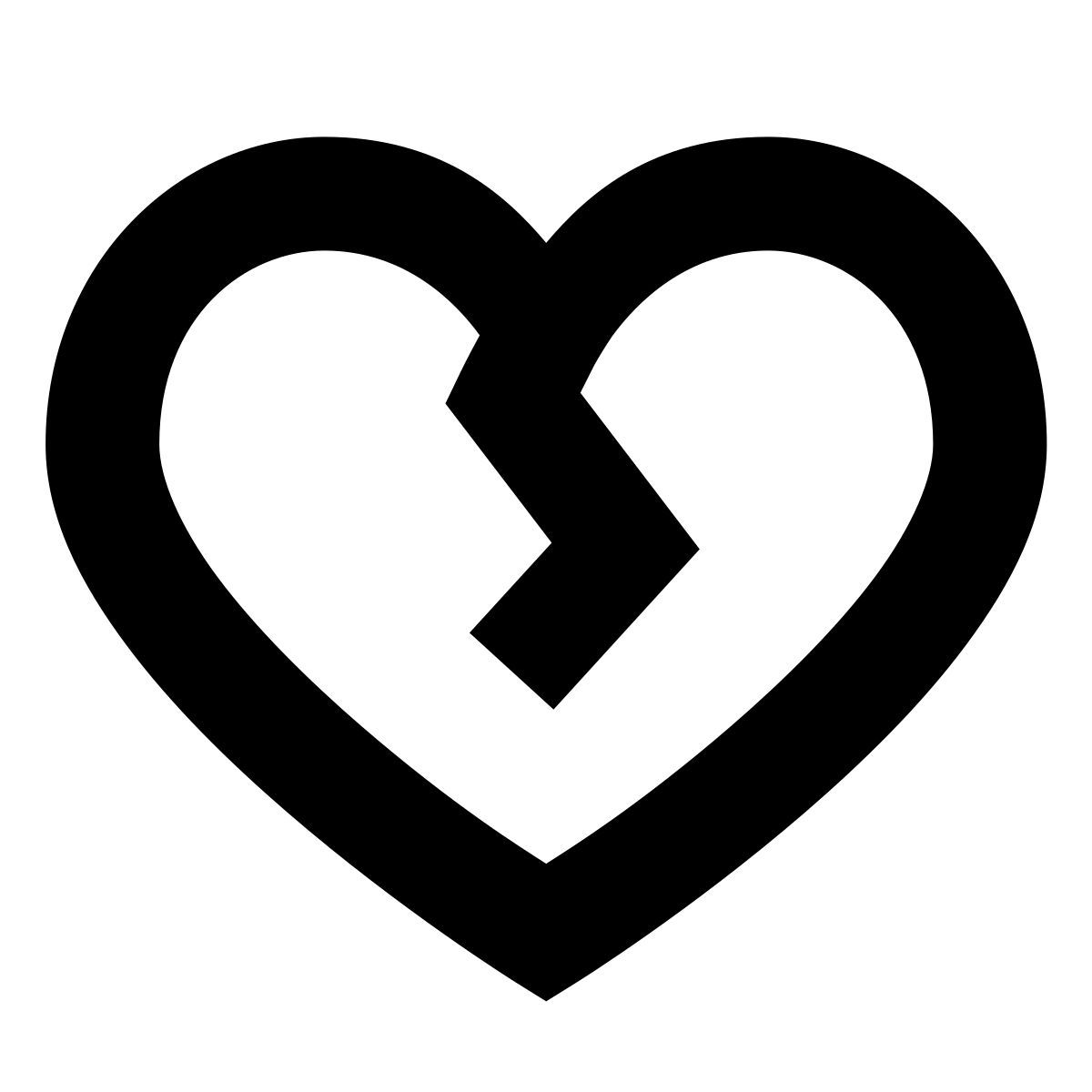 forma bold sharp style corazón roto icon