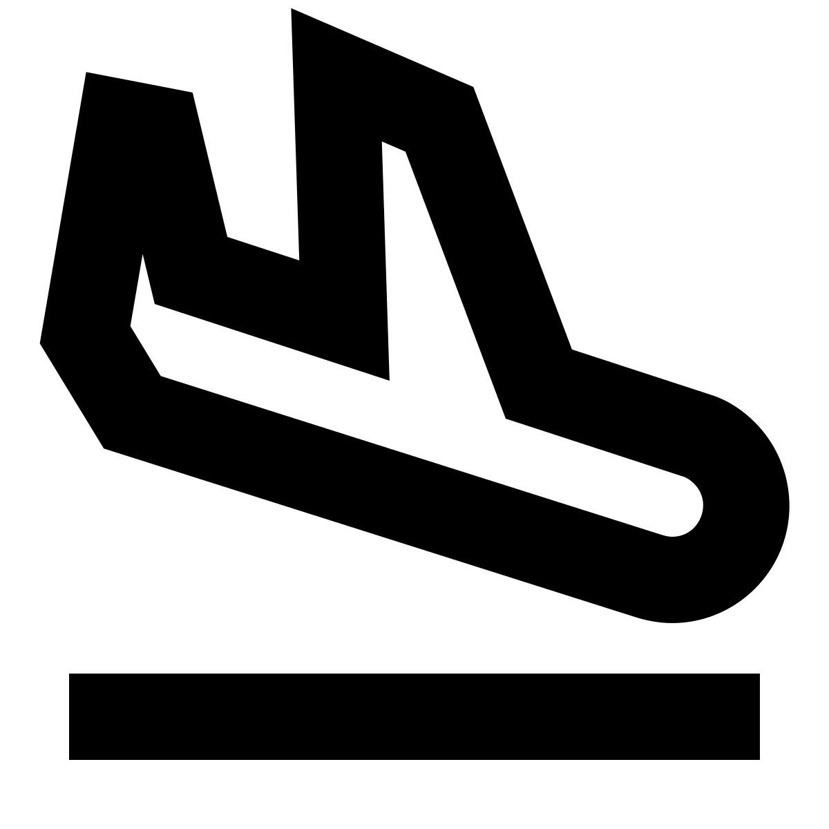 forma bold sharp style airplane landing icon