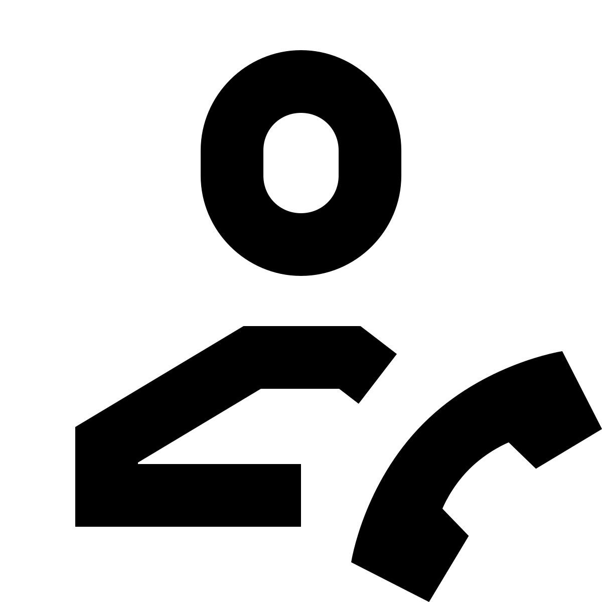 forma bold sharp style llamada saliente icon