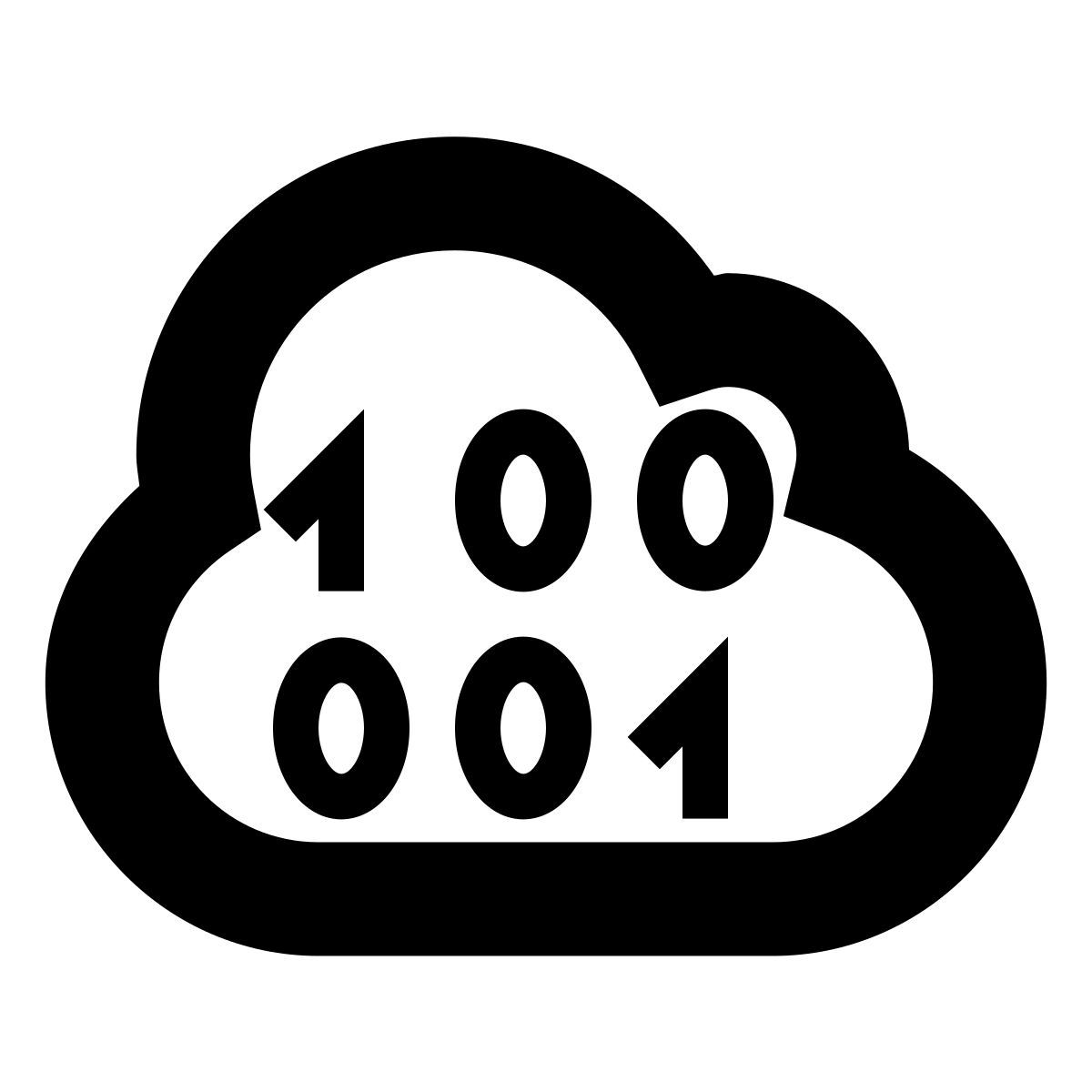 forma bold sharp style codice binario del cloud icon
