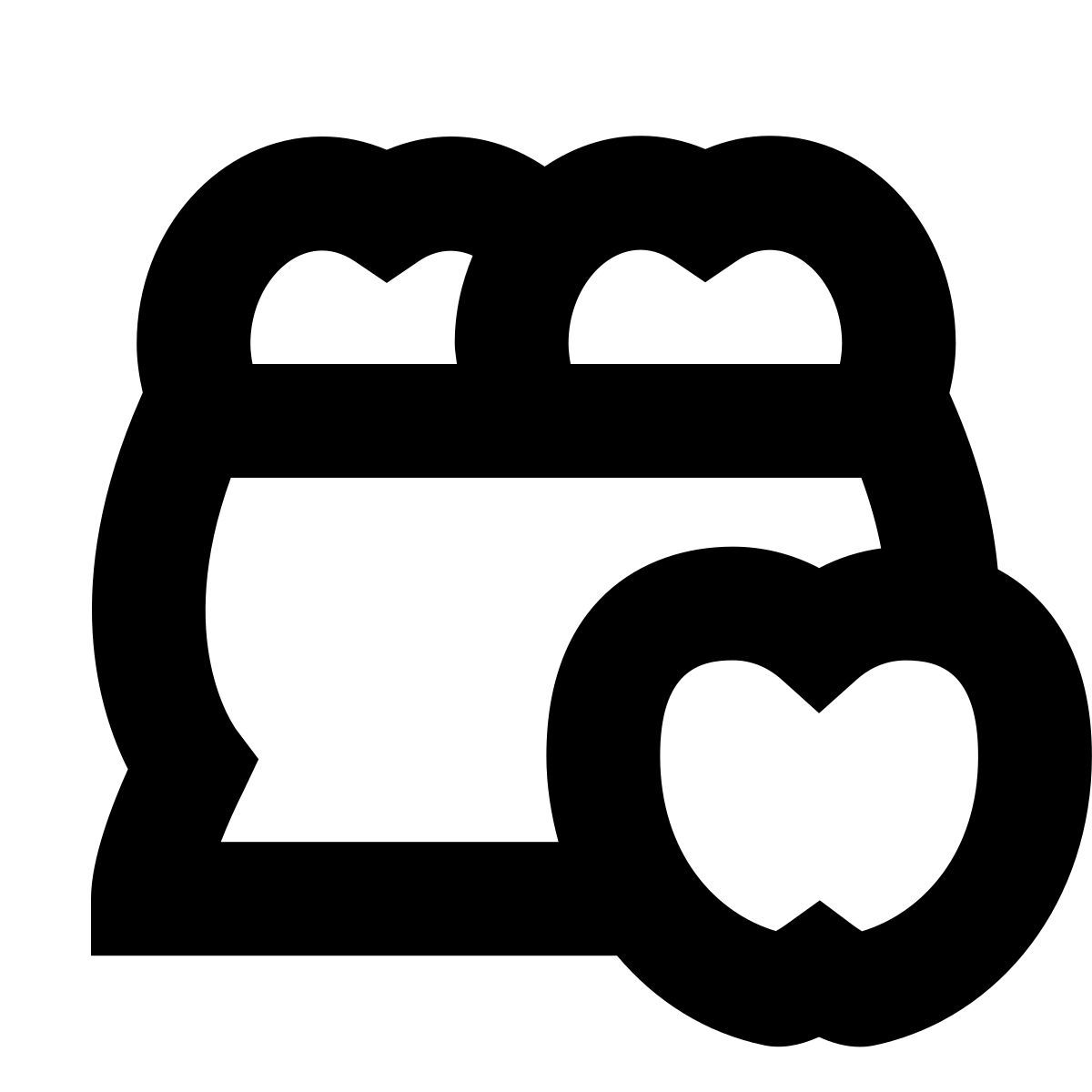 forma bold sharp style saco de frutas icon