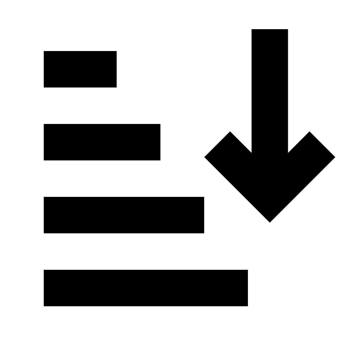 forma bold sharp style ordem ascendente icon